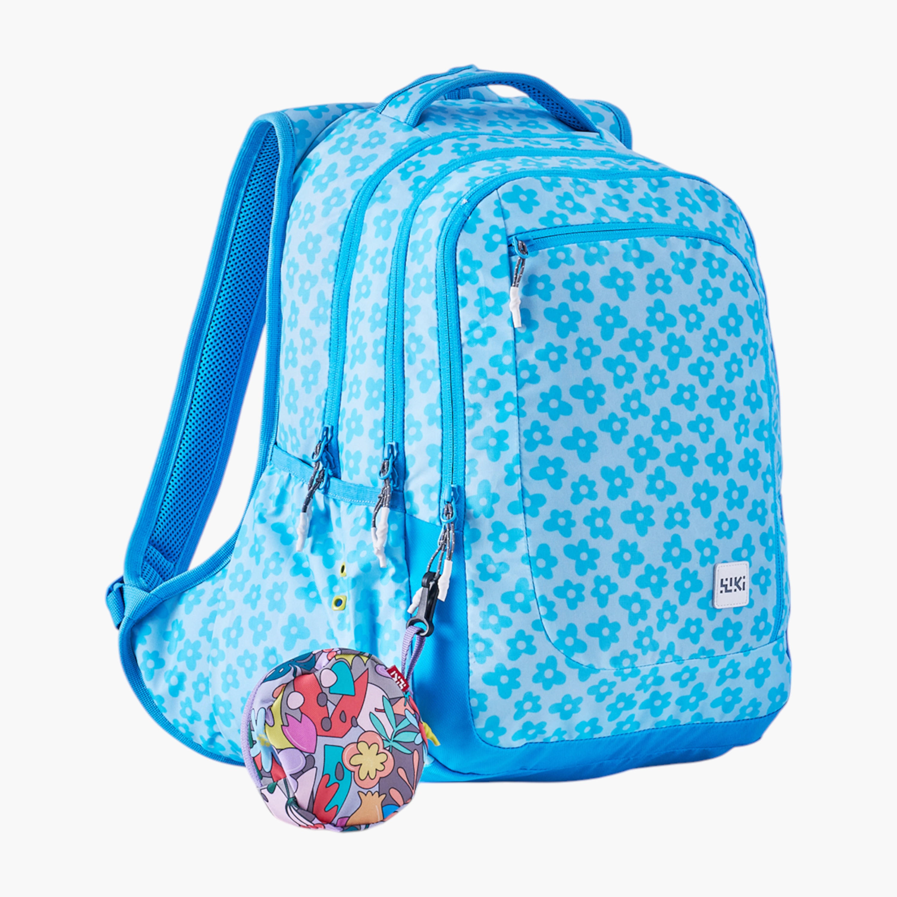 شنطة مدرسية بطبعات زهور مع شنطة نقود صغيرة من وايلدكرافت - 23×23×47 سم-school-bagsandbackpacks-backpacks-image-7
