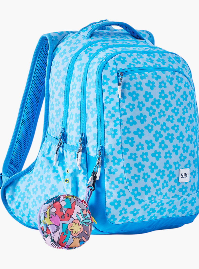 شنطة مدرسية بطبعات زهور مع شنطة نقود صغيرة من وايلدكرافت - 23×23×47 سم-school-bagsandbackpacks-backpacks-image-7