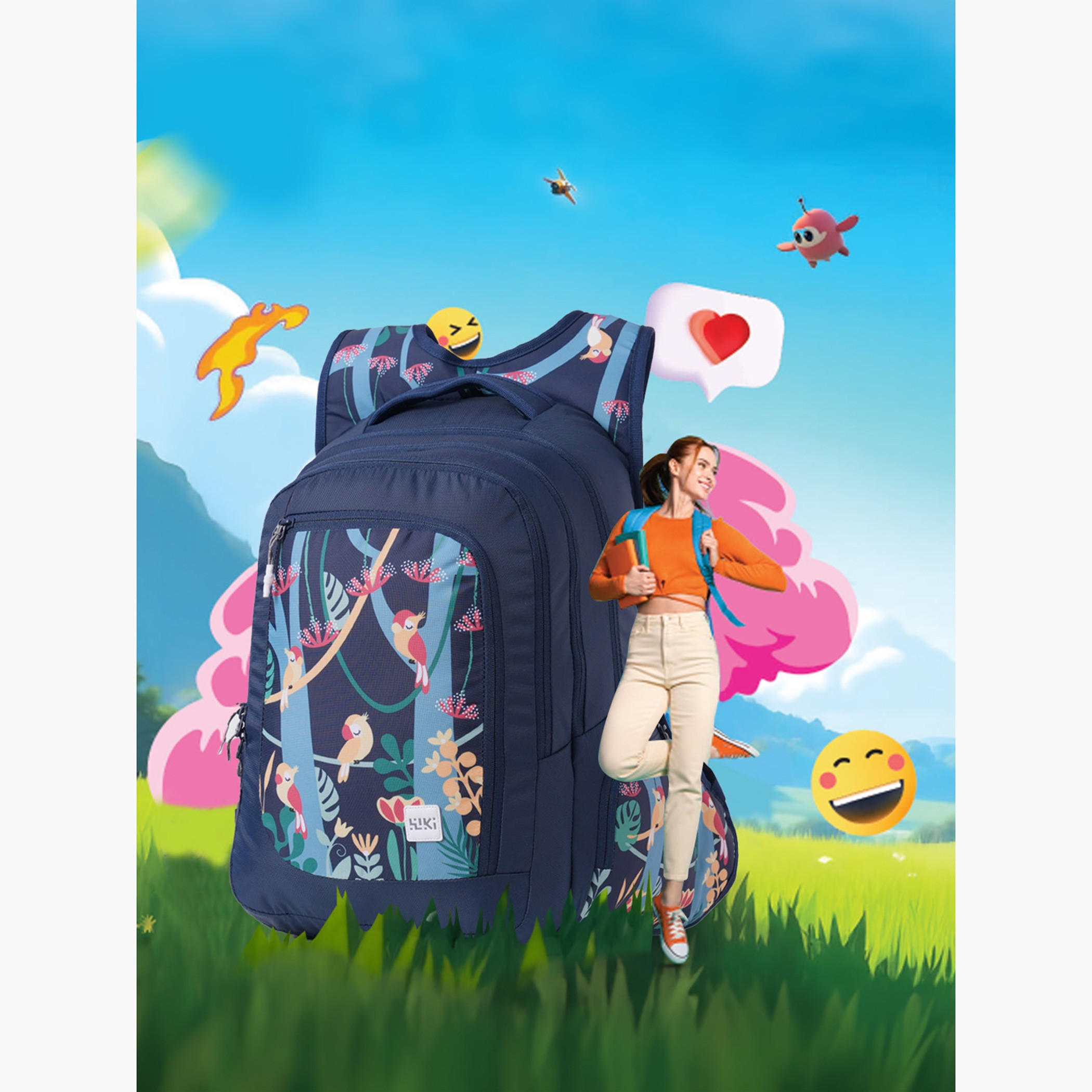 Wildcraft Wiki Tropical Print School Backpack with Coin Pouch - 23x23x47 cms-school-bagsandbackpacks-backpacks-image-2