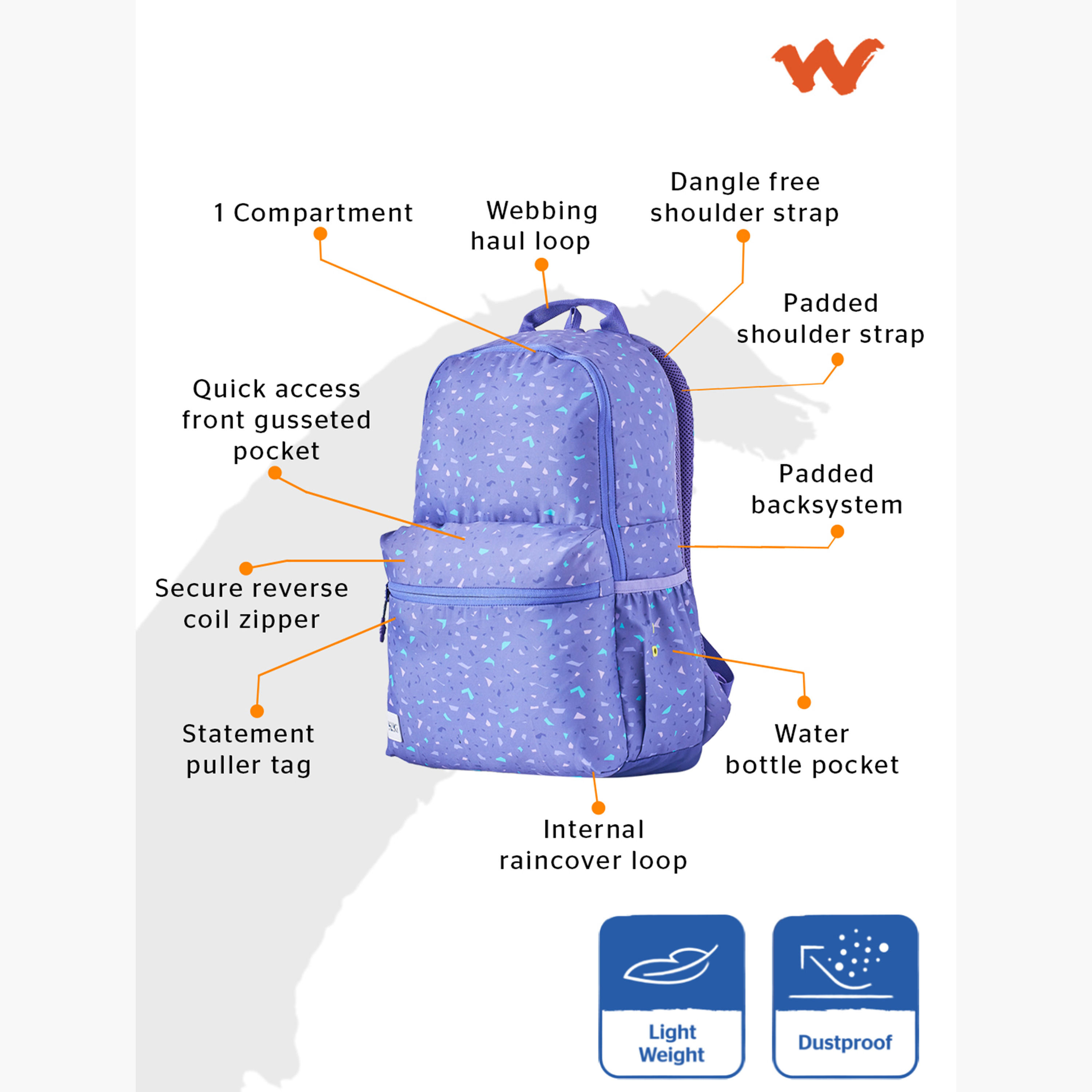 شنطة مدرسية بطبعات وحمالات كتف قابلة للتعديل من وايلدكرافت - 13×13×46 سم-school-bagsandbackpacks-backpacks-image-2