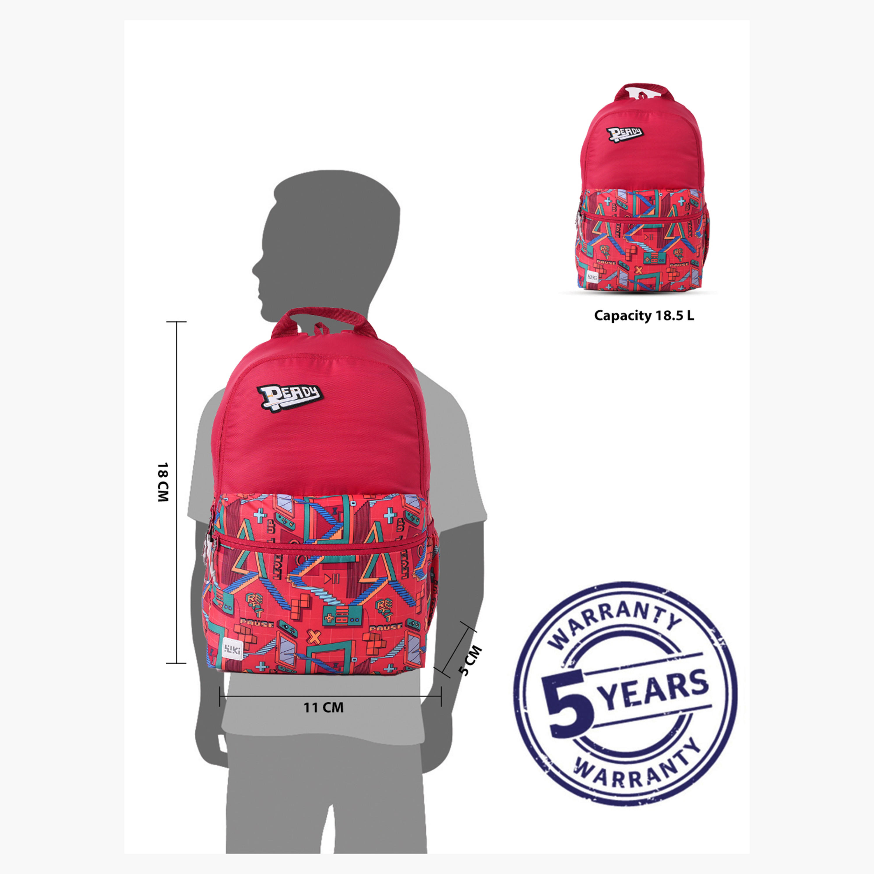 Wildcraft Wiki Printed Backpack with Padded Straps - 13x13x46 cms-school-bagsandbackpacks-backpacks-image-3