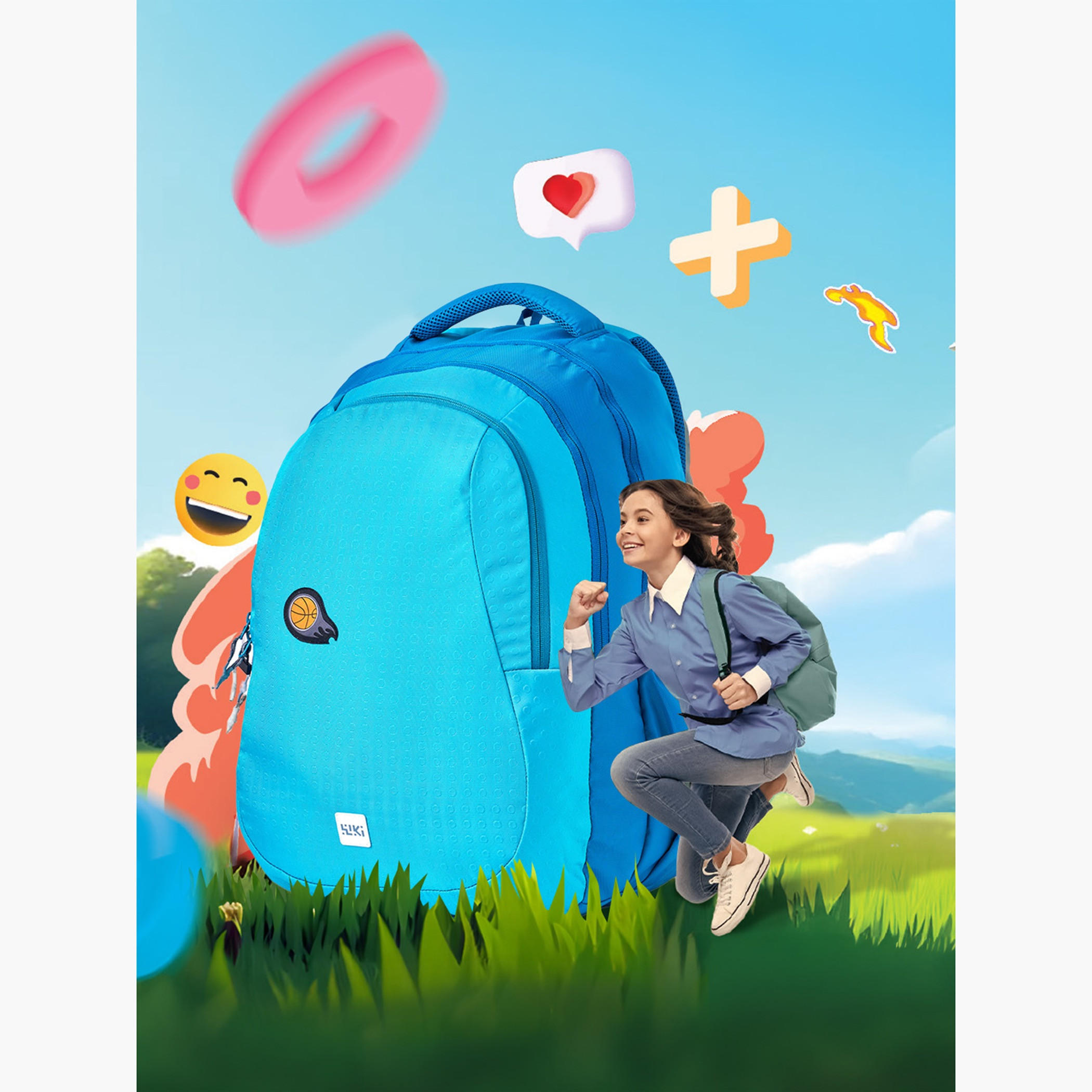 شنطة ظهر مدرسية بحمالات كتف قابلة للتعديل وطبعات من وايلد كرافت ويكي - 28x28x50 سم-school-bagsandbackpacks-backpacks-image-2