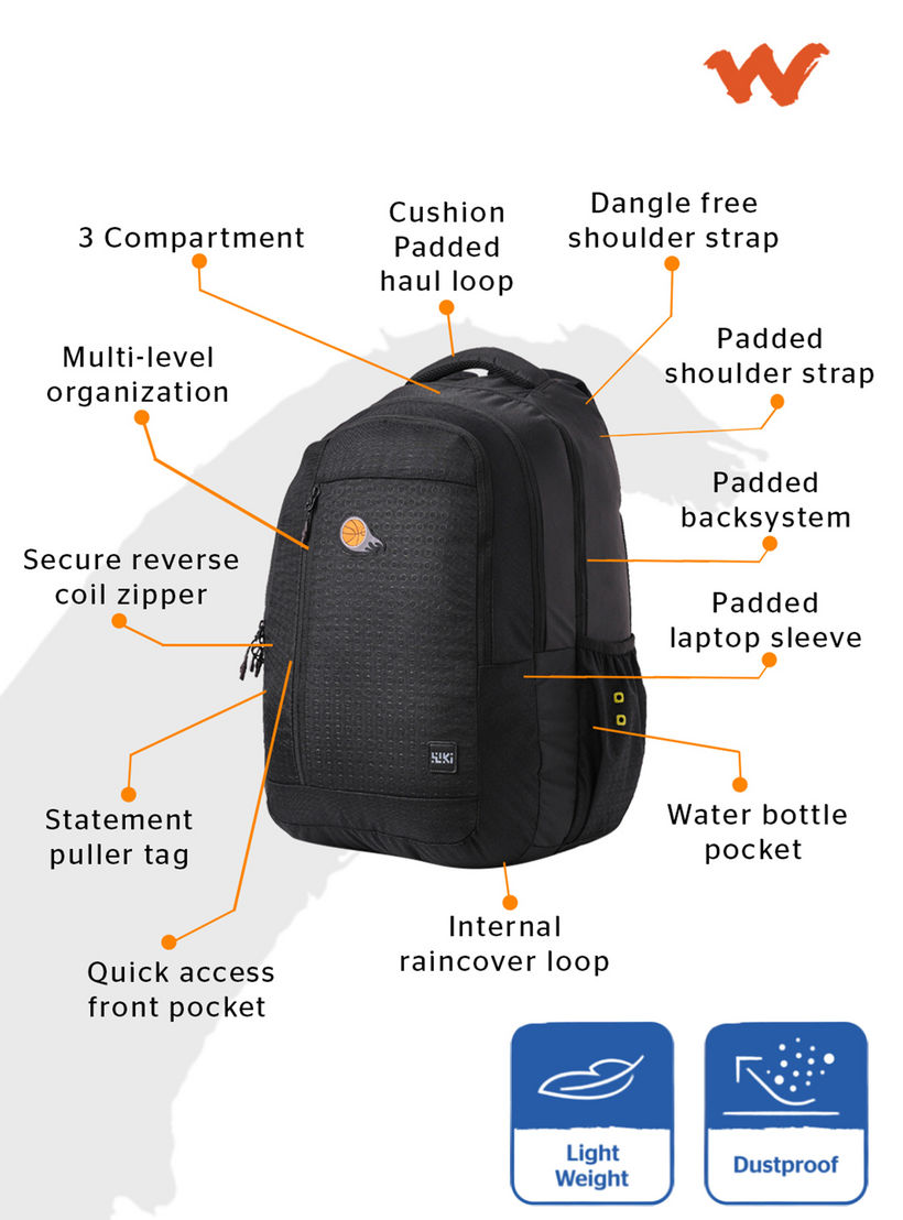 Wildcraft Wiki Printed School Backpack with Adjustable Shoulder Straps - 28x28x50 cms-school-bagsandbackpacks-backpacks-image-3