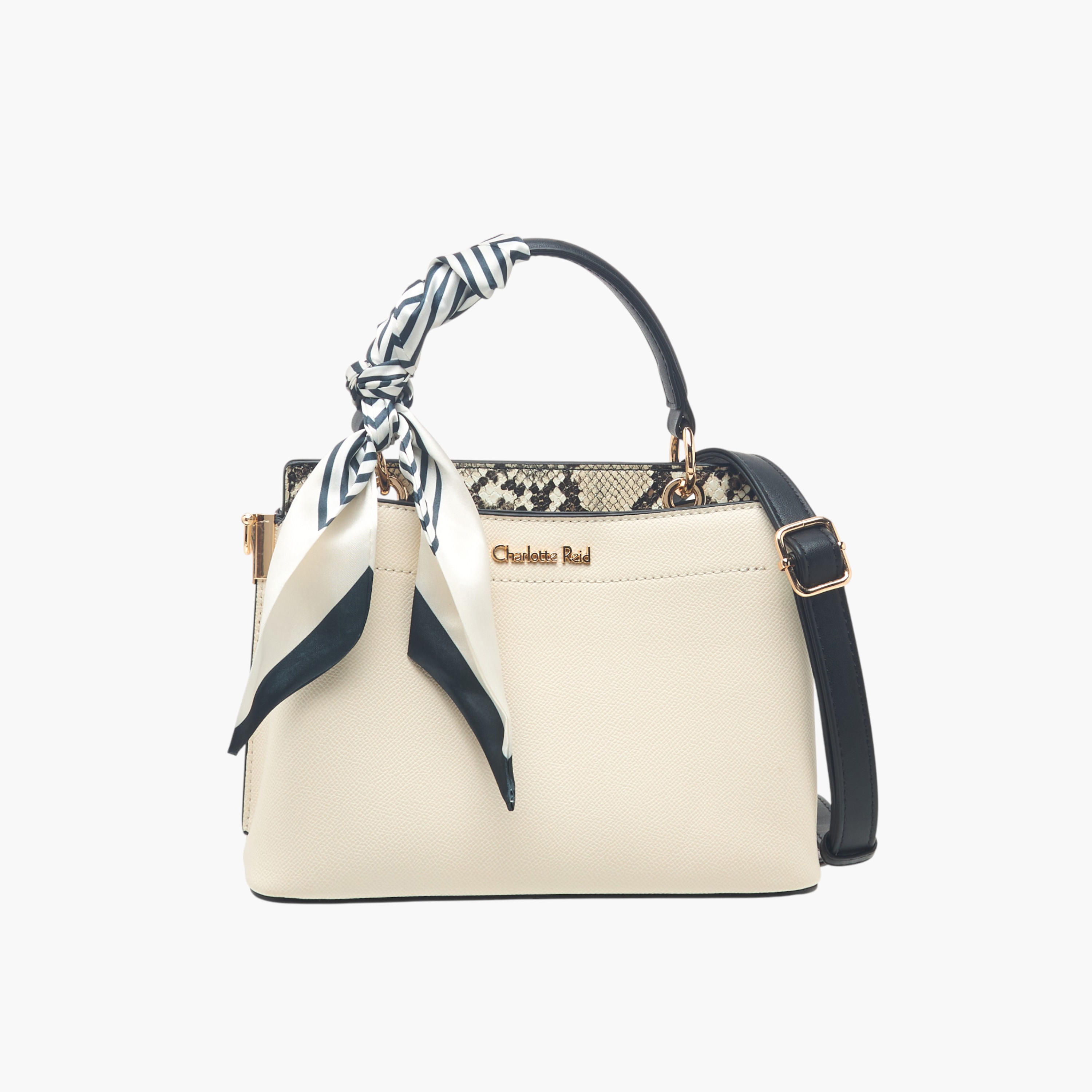 Charlotte Reid Scarf Accent Tote Bag with Detachable Strap-women-bagsandwallets-handbags-image-1