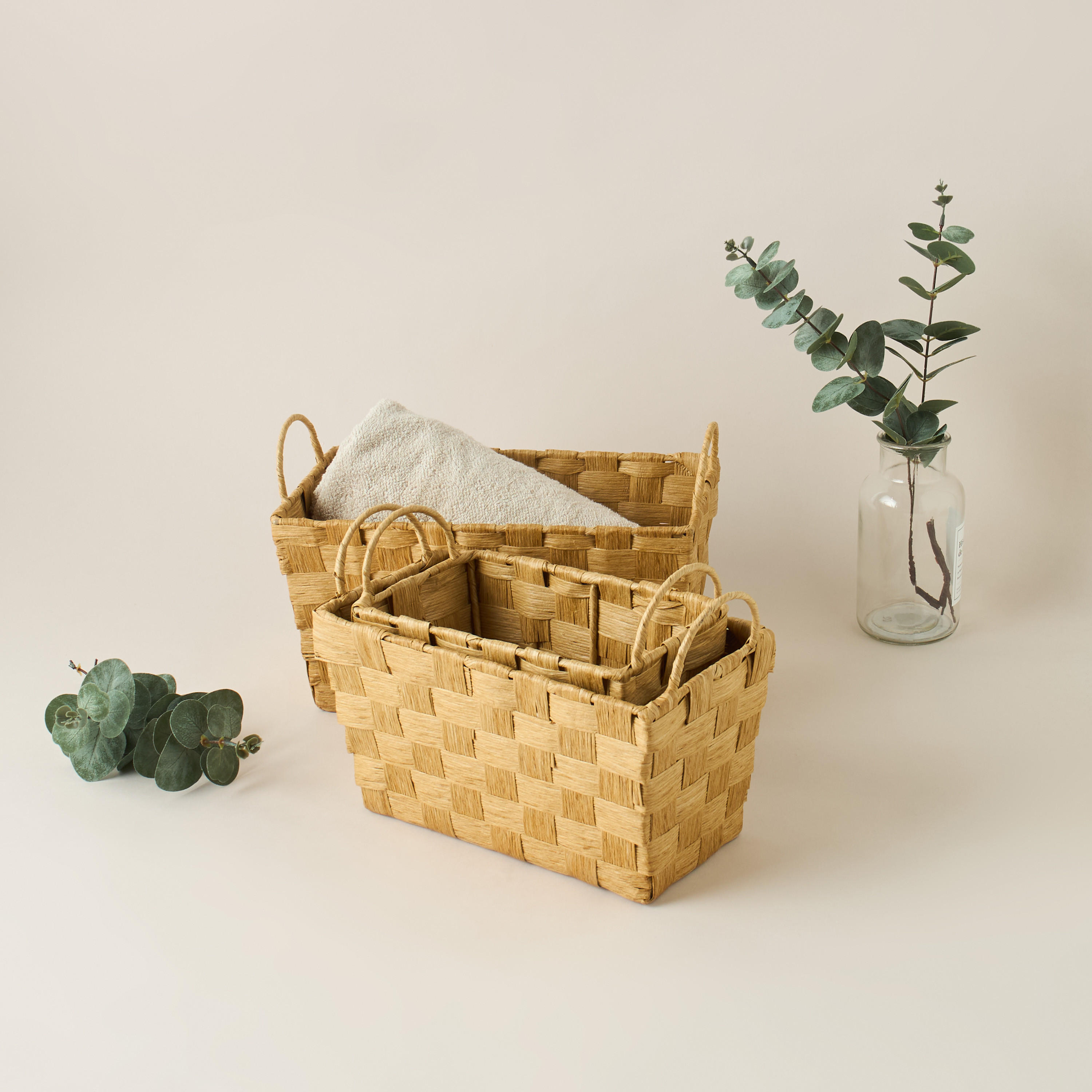 Weave Textured 3-Piece Storage Basket Set-household-storage-storagesolutions-storageboxesandbaskets-image-1