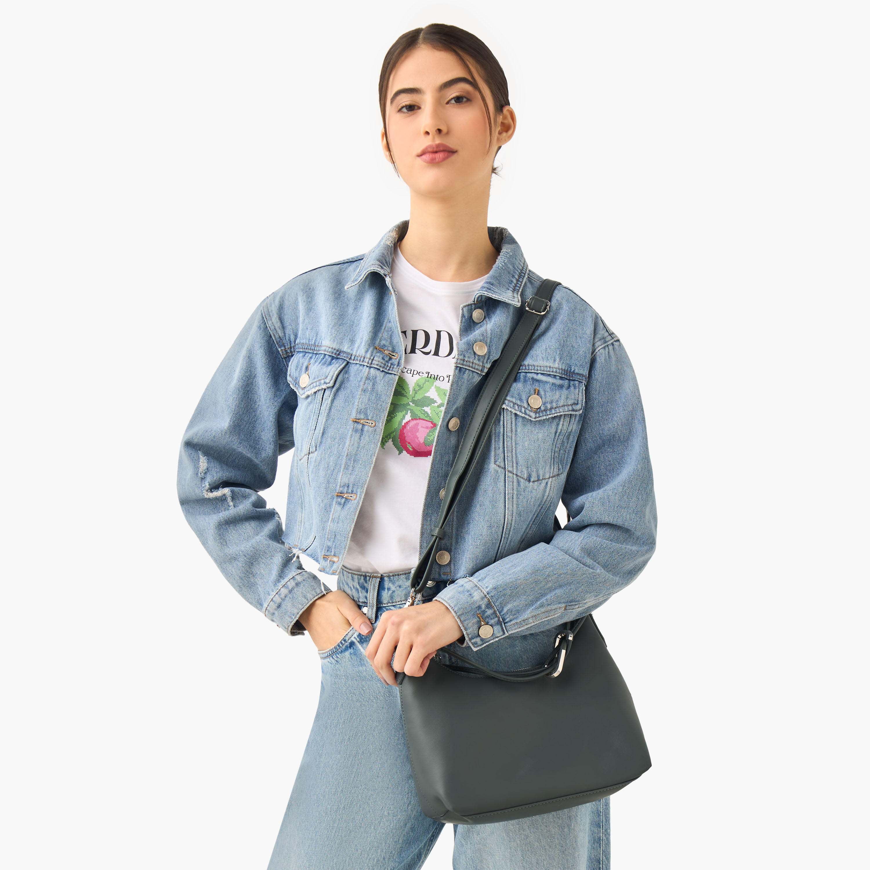 Marina Galanti Monotone Baguette Bag with Detachable Strap-women-bagsandwallets-handbags-image-2