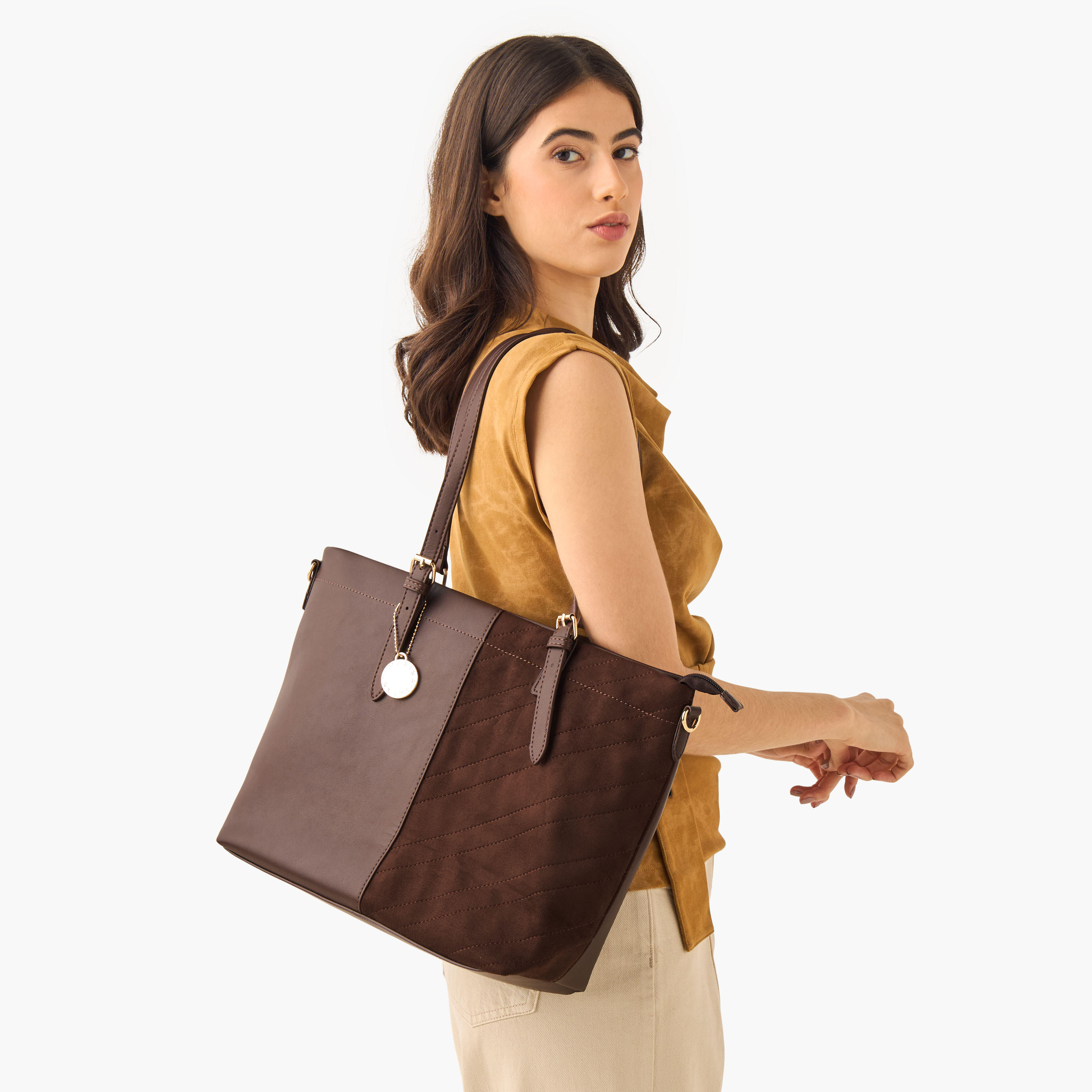 Marina Galanti Panelled Tote Bag with Detachable Strap-women-bagsandwallets-handbags-image-2