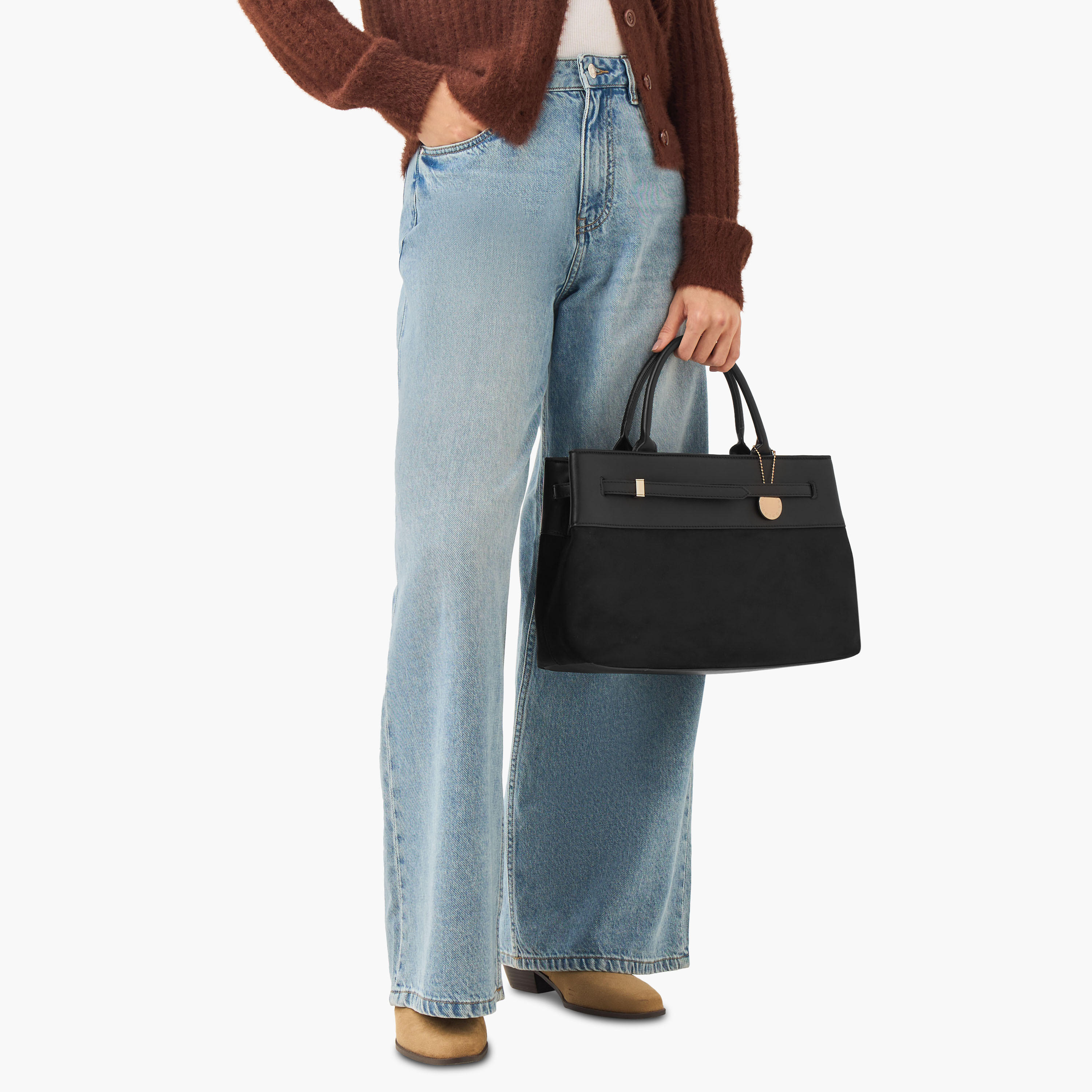 Marina Galanti Textured Tote Bag with Detachable Strap-women-bagsandwallets-handbags-image-8