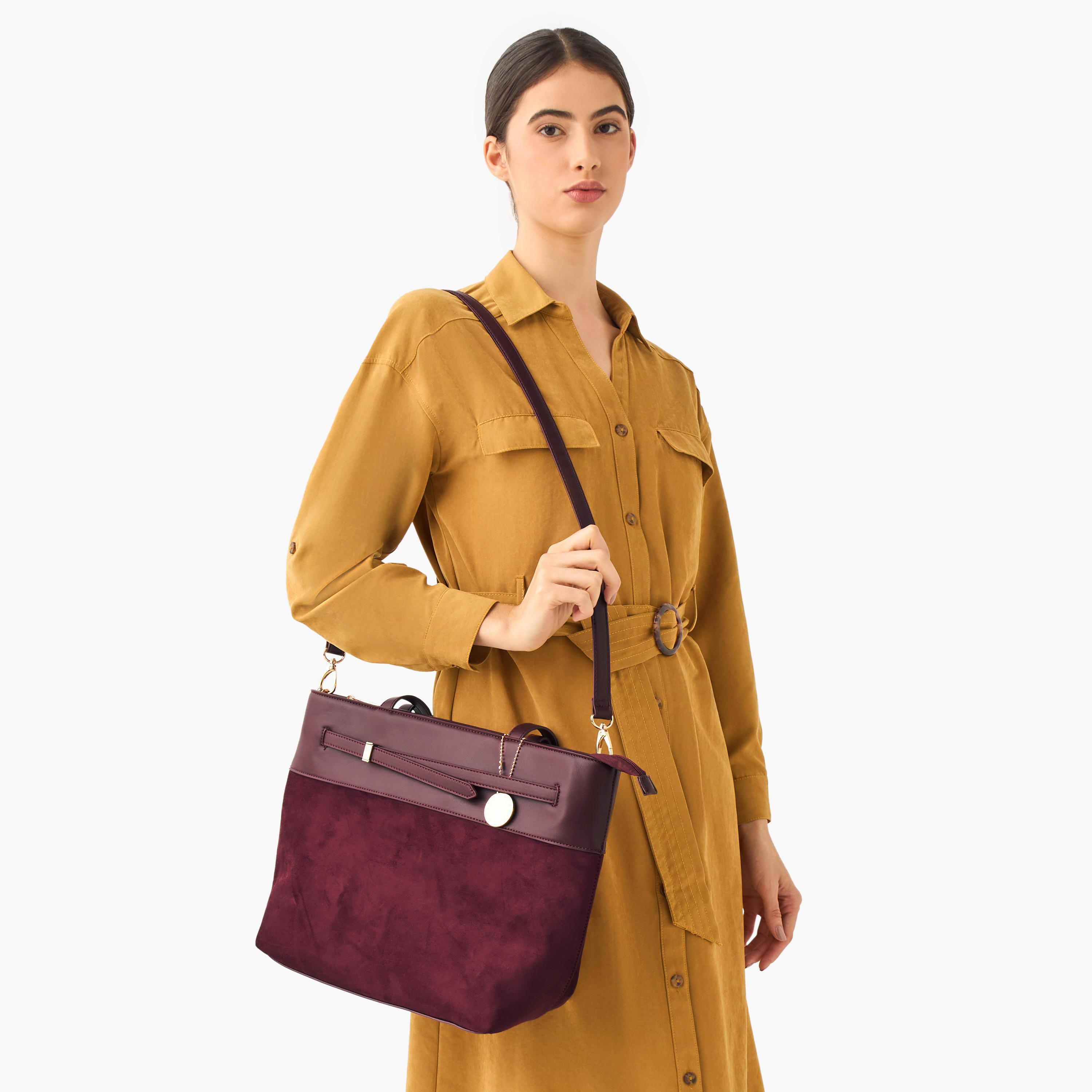 Marina Galanti Panelled Tote Bag with Detachable Strap-women-bagsandwallets-handbags-image-2