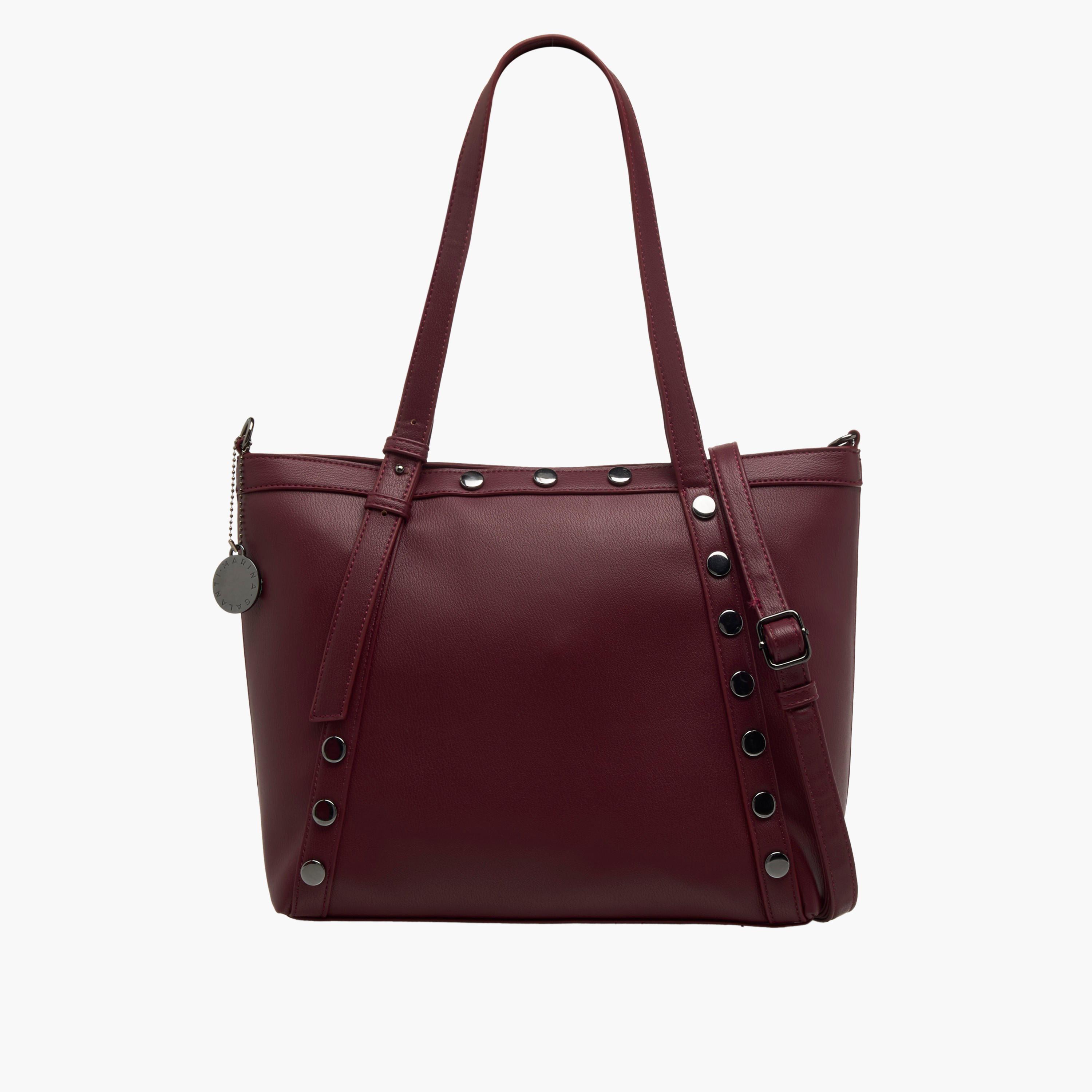 Marina Galanti Stud Detail Tote Bag with Zip Closure-women-bagsandwallets-handbags-image-1