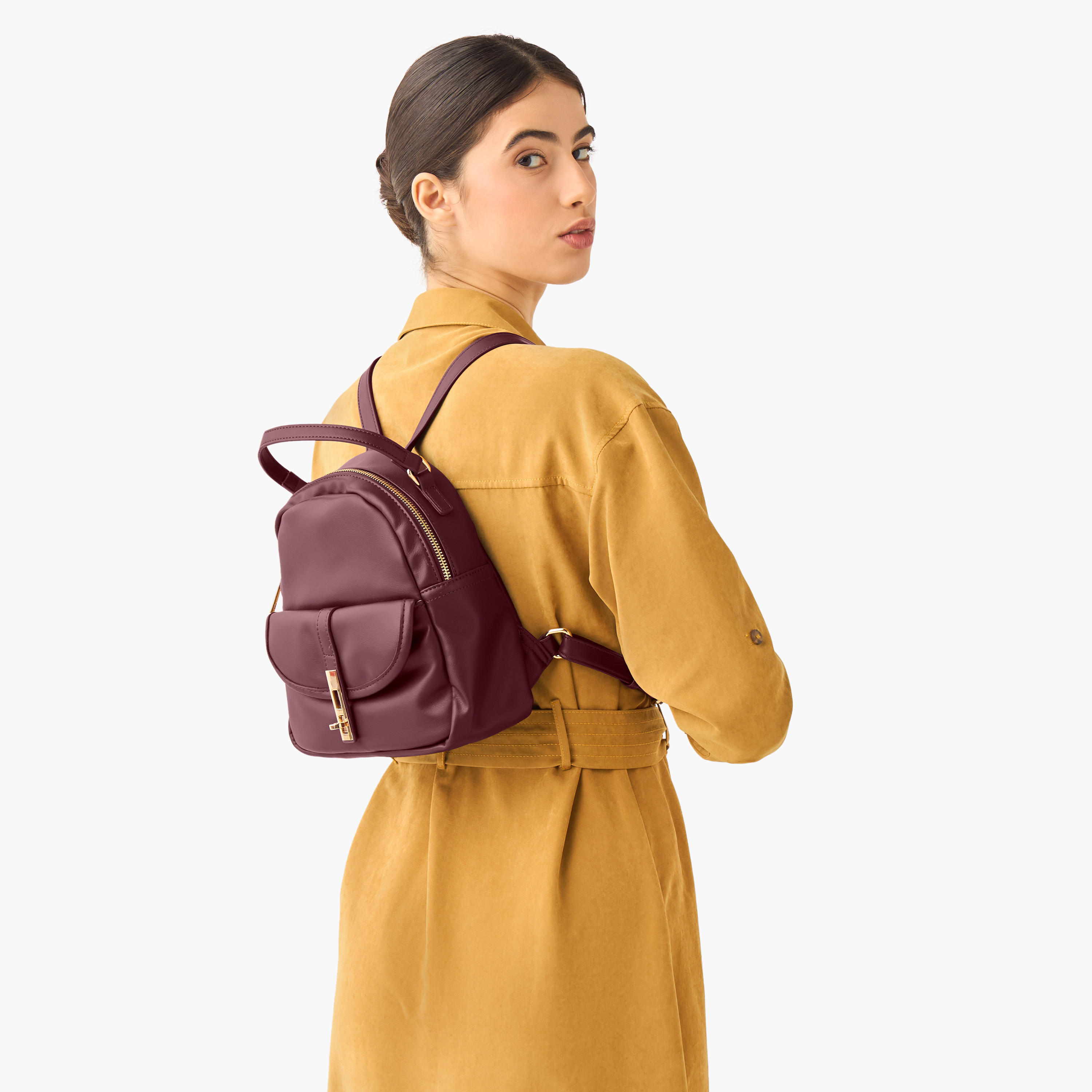 Marina Galanti Solid Backpack with Adjustable Straps-women-bagsandwallets-backpacks-image-2