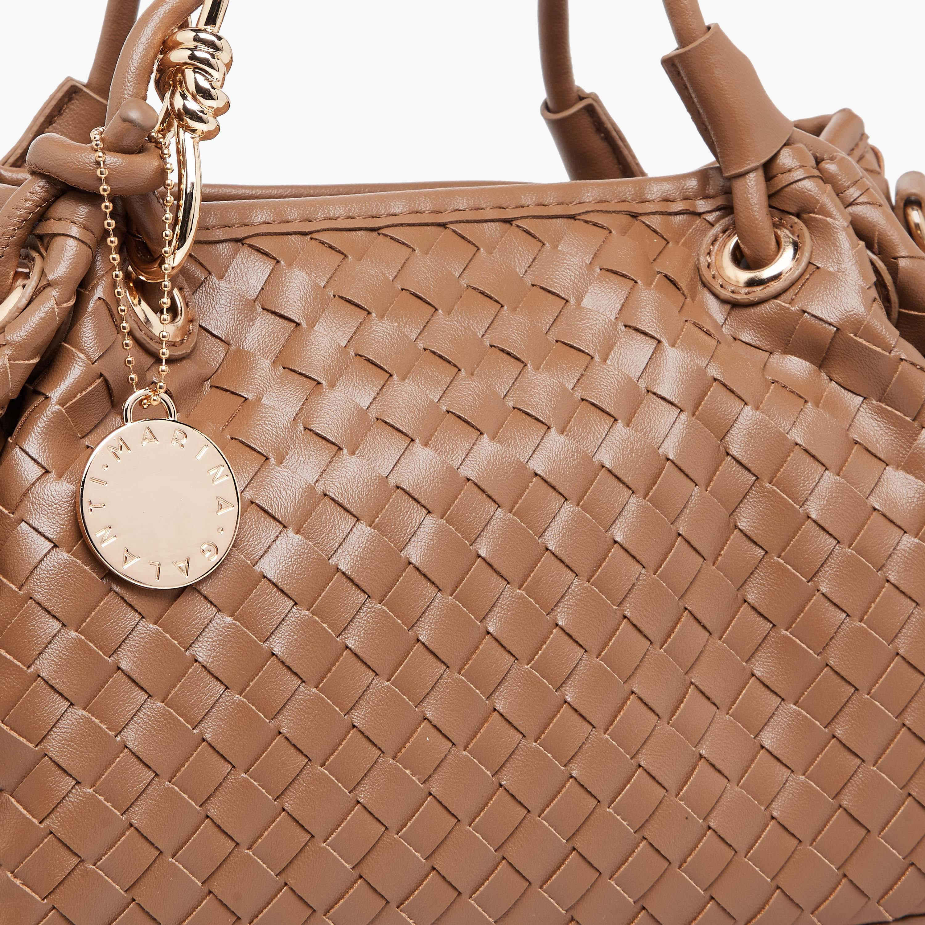 شنطة توتي منسوجة بارزة الملمس وحزام قابل للفصل من مارينا جالانتي-women-bagsandwallets-handbags-image-5