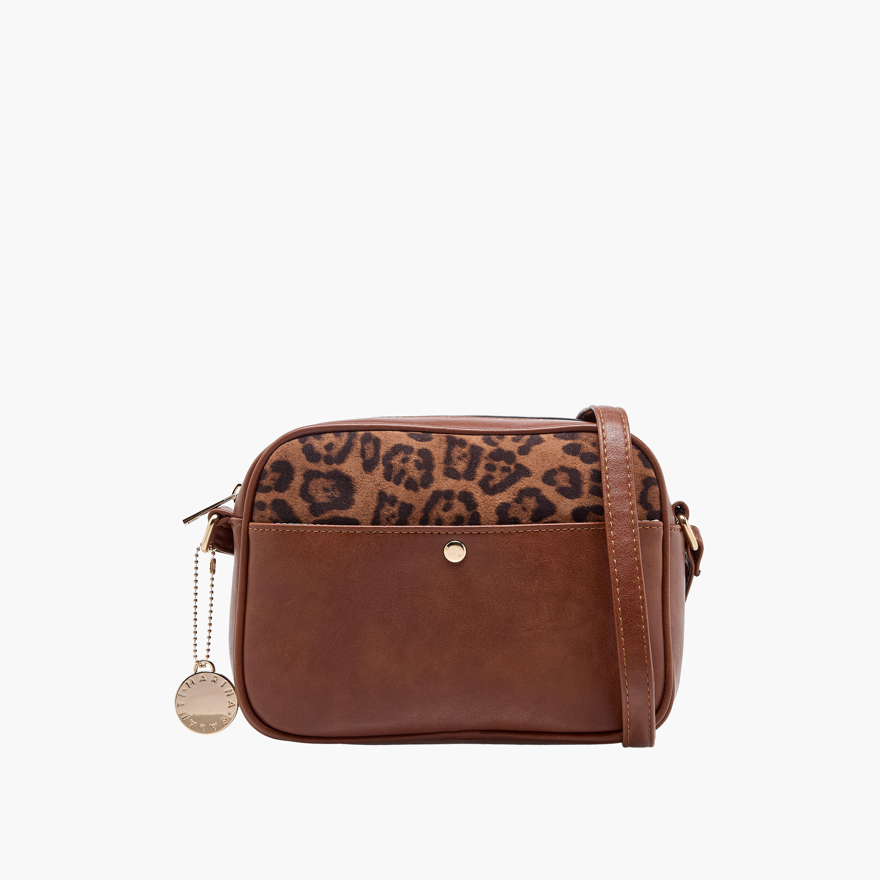 شنطة كروس بودي بملمس حيوانات وحزام قابل للتعديل من مارينا جالانتي-women-bagsandwallets-handbags-image-1