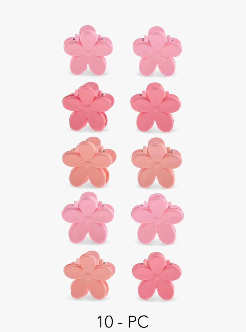 Pack of 10 Floral Hair Clamp-women-hairaccessories-clamps-image-1