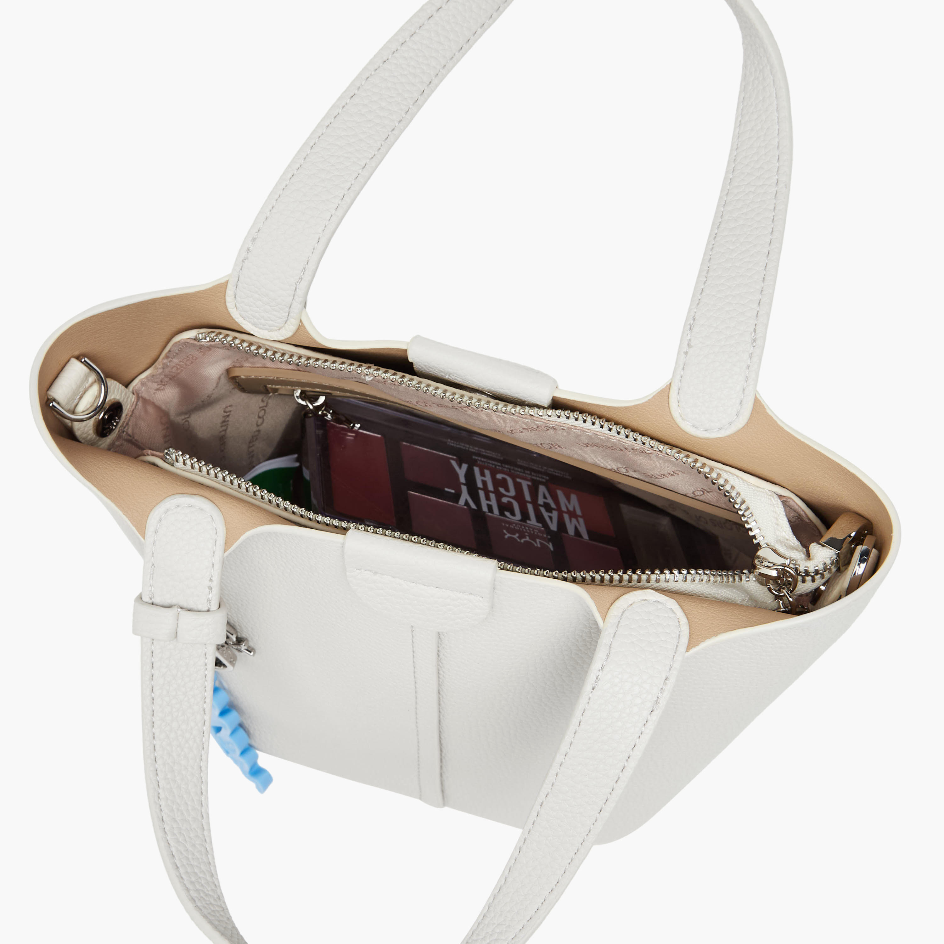 UCB Textured Mini Tote Bag with Bag Charm-women-bagsandwallets-handbags-image-9