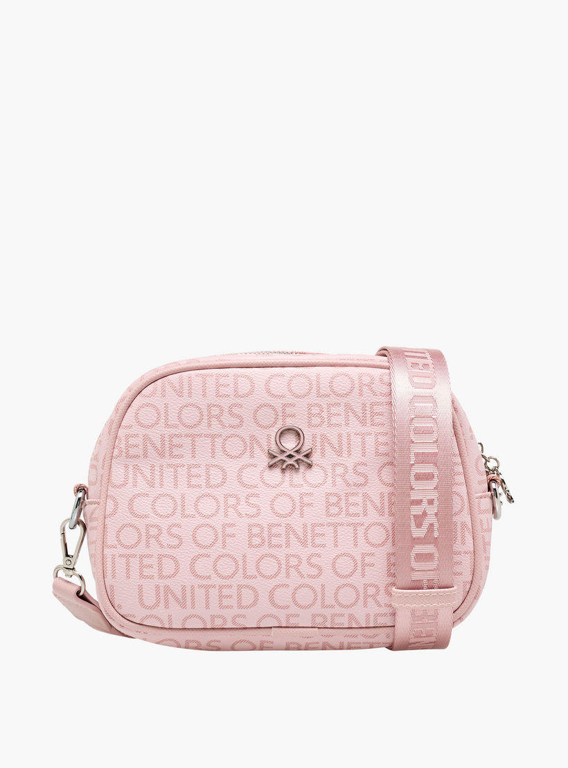 UCB Monogram Print Crossbody Bag with Detachable Strap-women-bagsandwallets-handbags-image-1