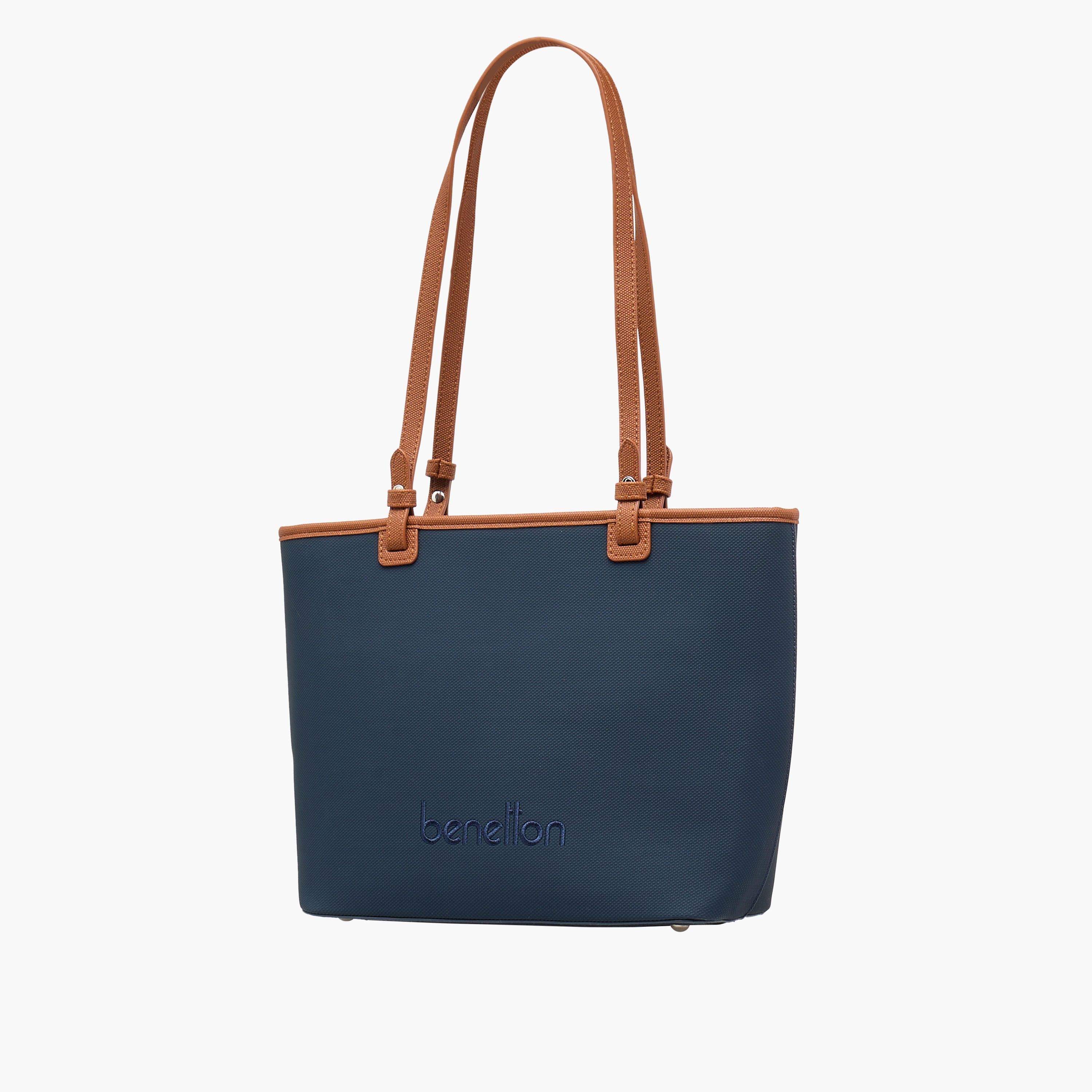 UCB Textured Logo Detail Tote Bag with Handles-women-bagsandwallets-handbags-image-3