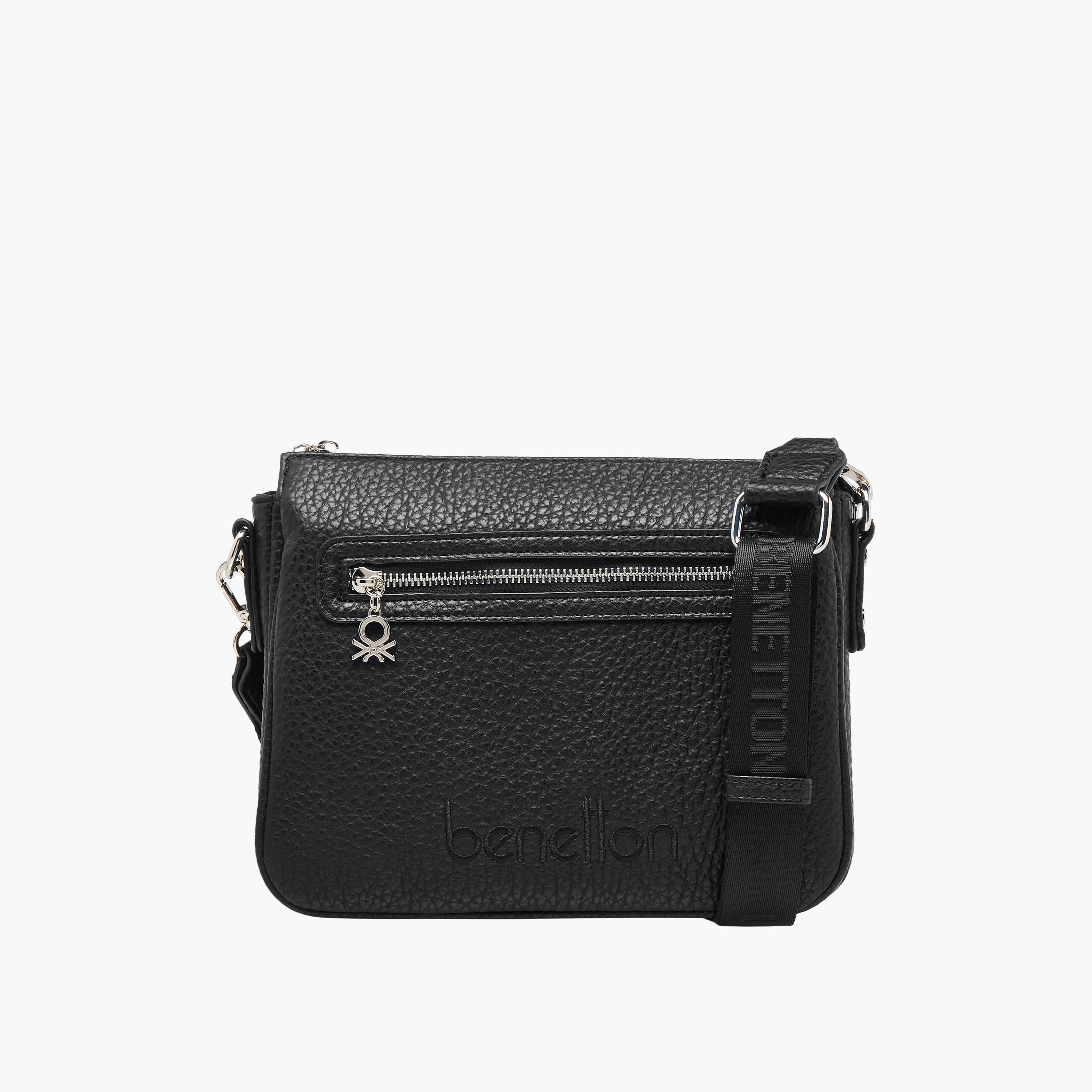 UCB Textured Crossbody Bag with Detachable Strap-women-bagsandwallets-handbags-image-1