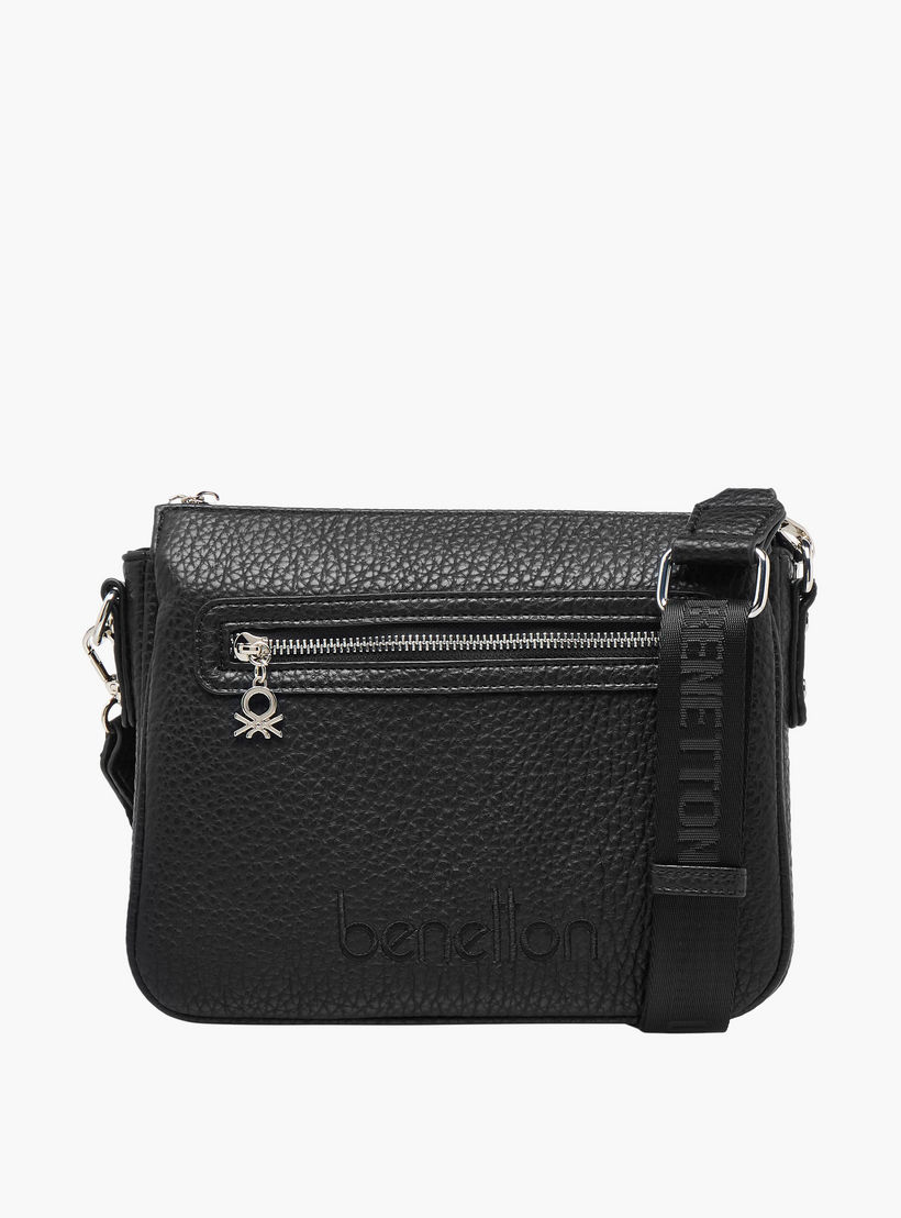 UCB Textured Crossbody Bag with Detachable Strap-women-bagsandwallets-handbags-image-1