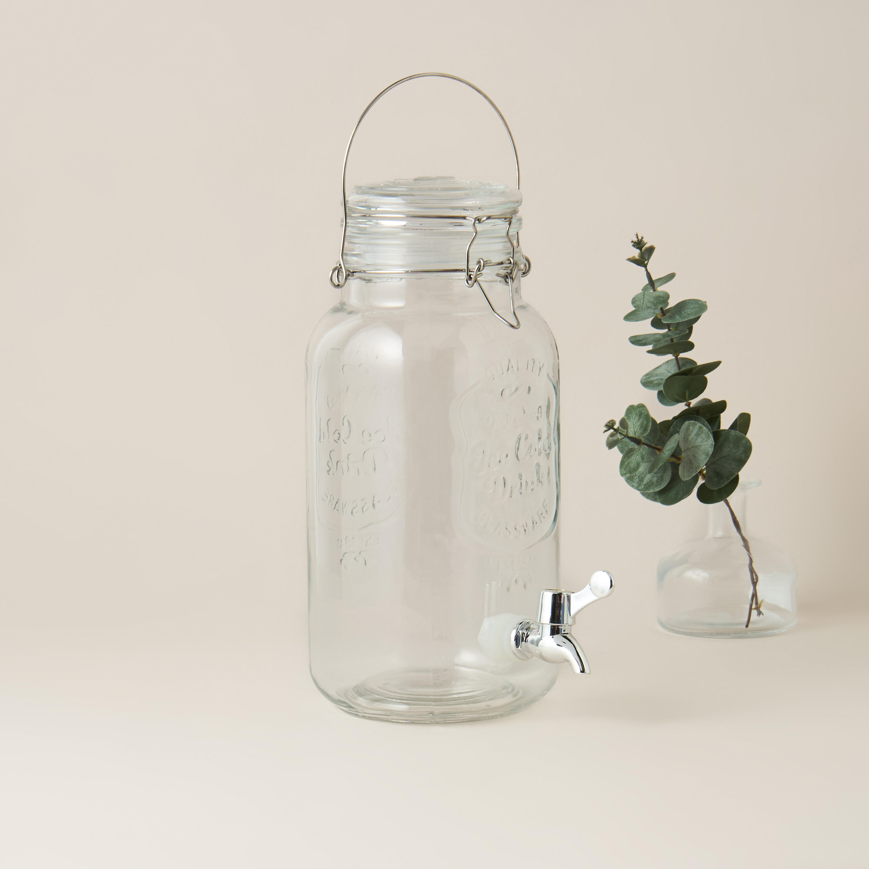 Textured Glass Beverage Dispenser - 3 L-household-dining-drinkserveware-dispensers-image-2