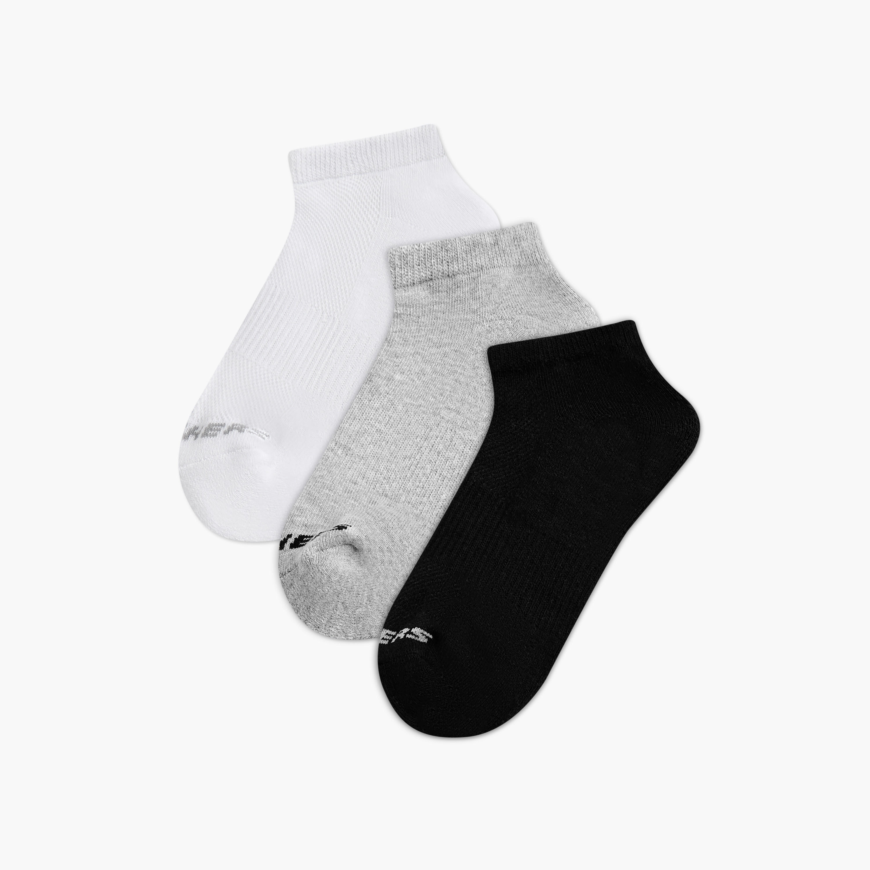 Skechers Solid Ankle Length Sports Socks - Set of 3-women-socksandstockings-image-1