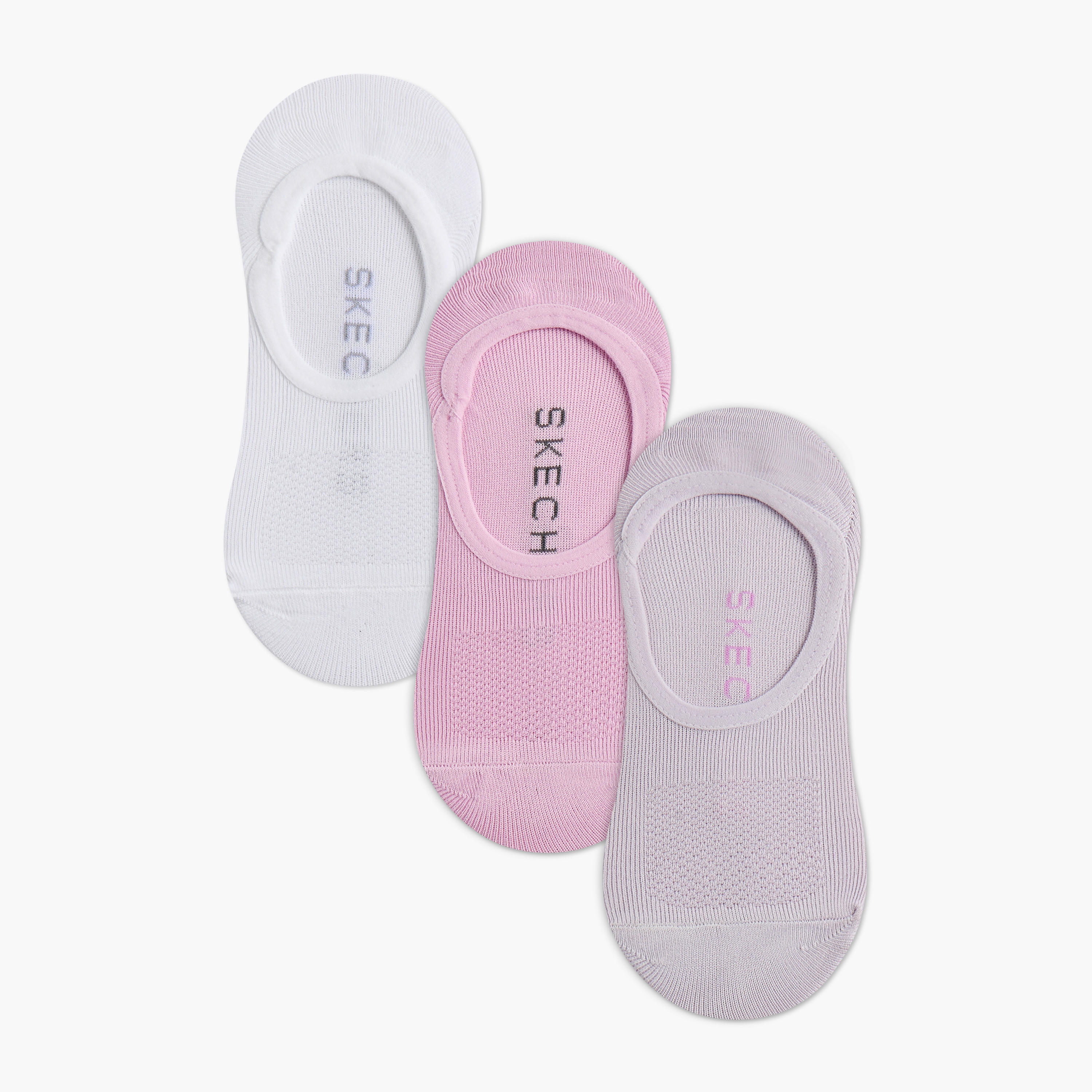 Skechers Solid No Show Sports Socks - Set of 3-women-socksandstockings-image-1