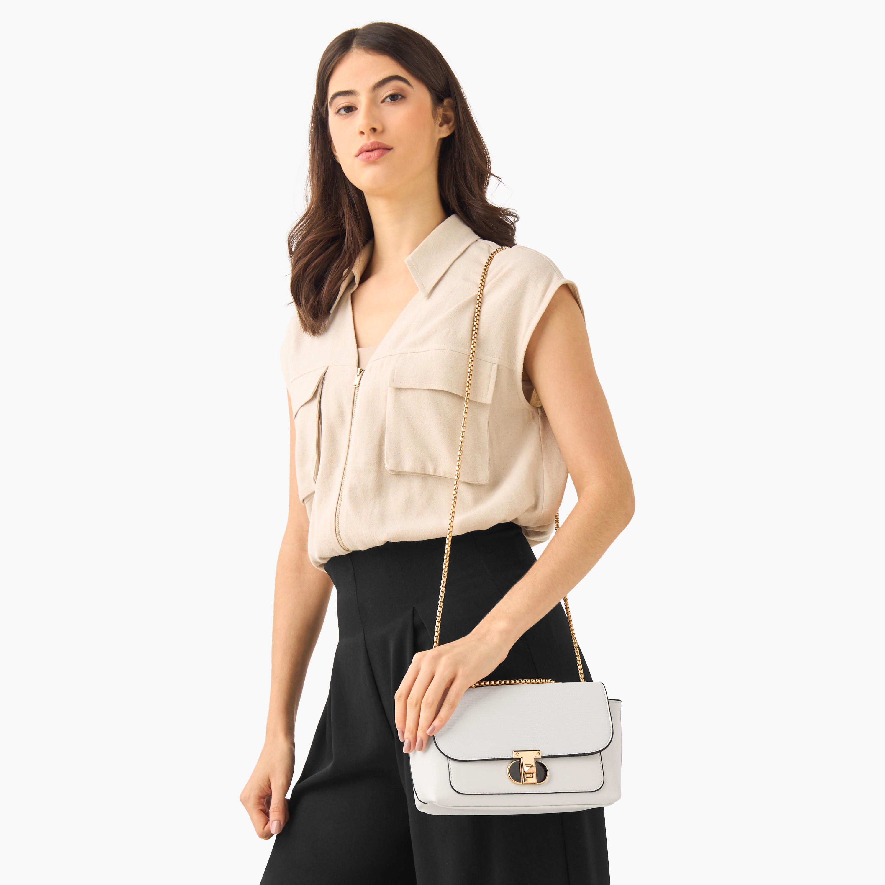 Sasha SAM Textured Crossbody Bag with Chain Strap-women-bagsandwallets-handbags-image-2