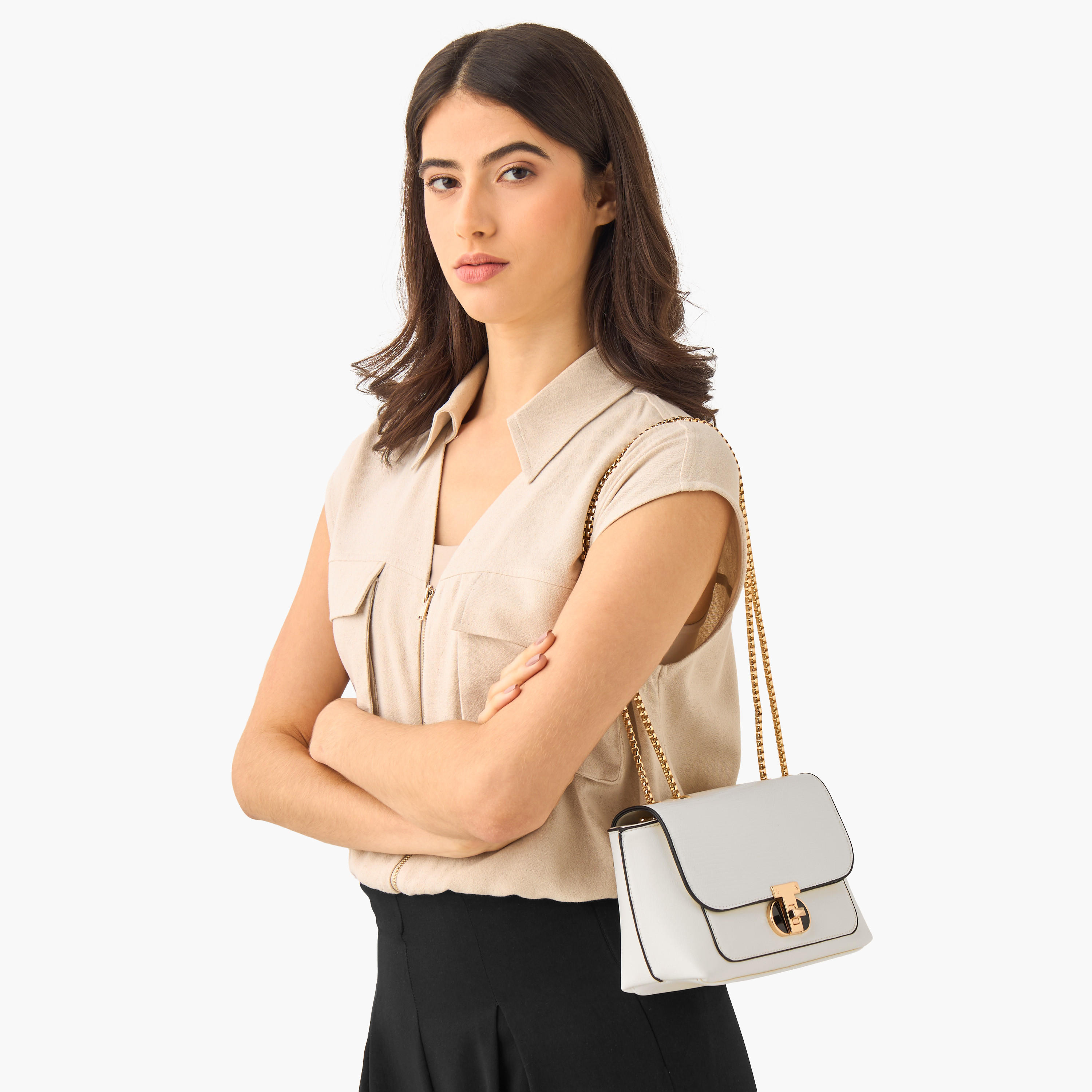 Sasha SAM Textured Crossbody Bag with Chain Strap-women-bagsandwallets-handbags-image-8