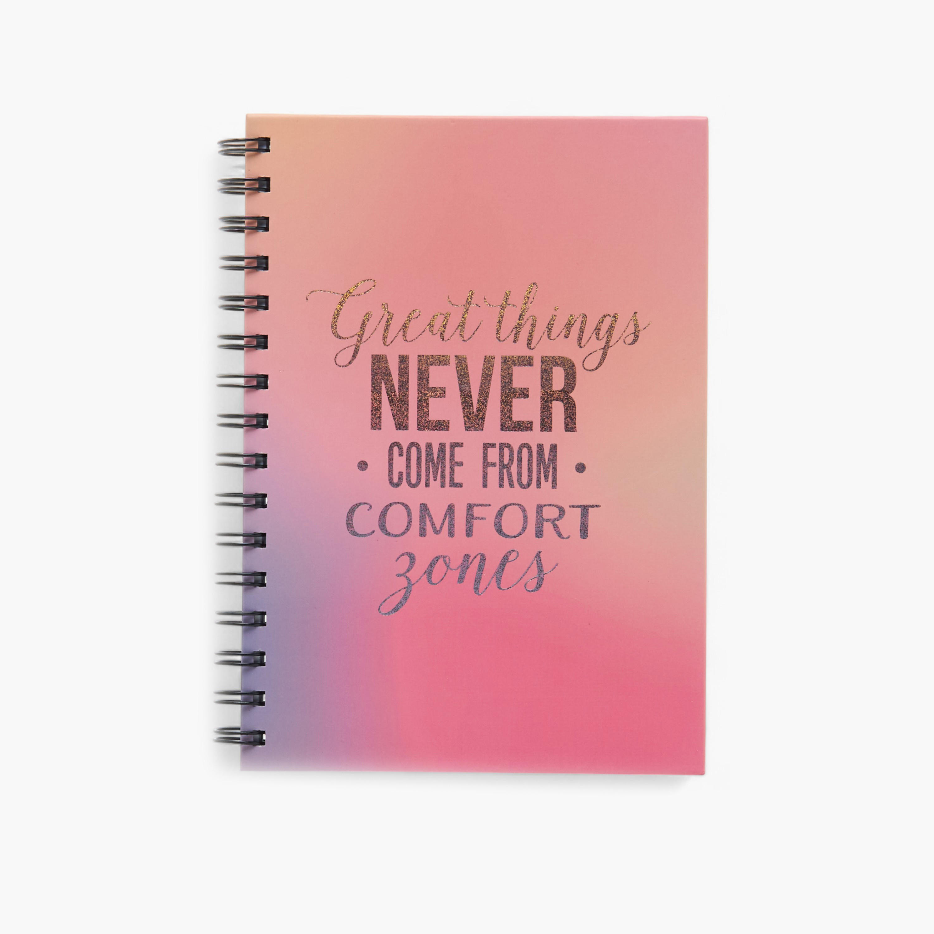 Slogan Print A5 Notebook with Spiral Binding - 80 Pages-school-stationery-notebooks-image-1