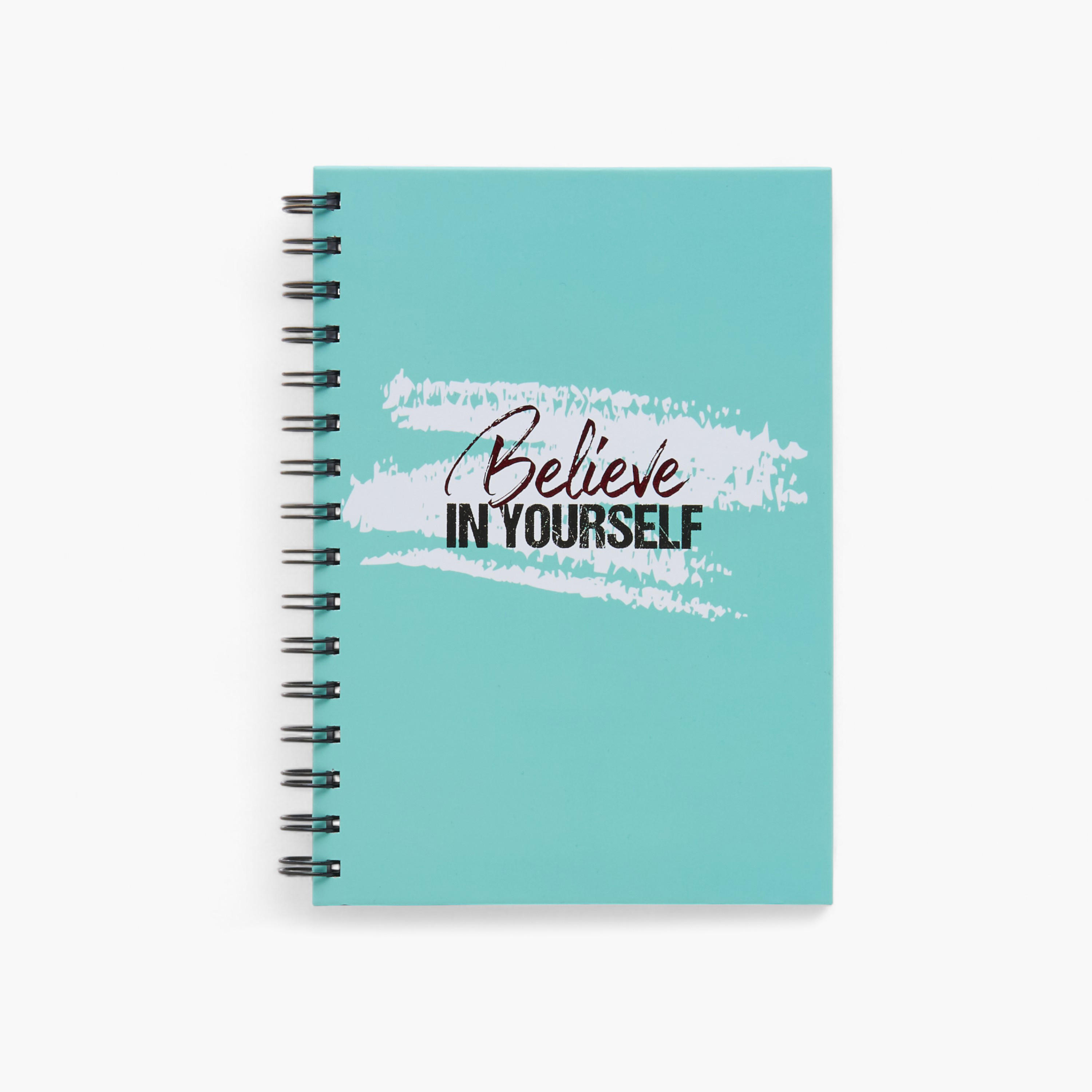 Slogan Print A5 Notebook with Spiral Binding - 80 Pages-school-stationery-notebooks-image-1