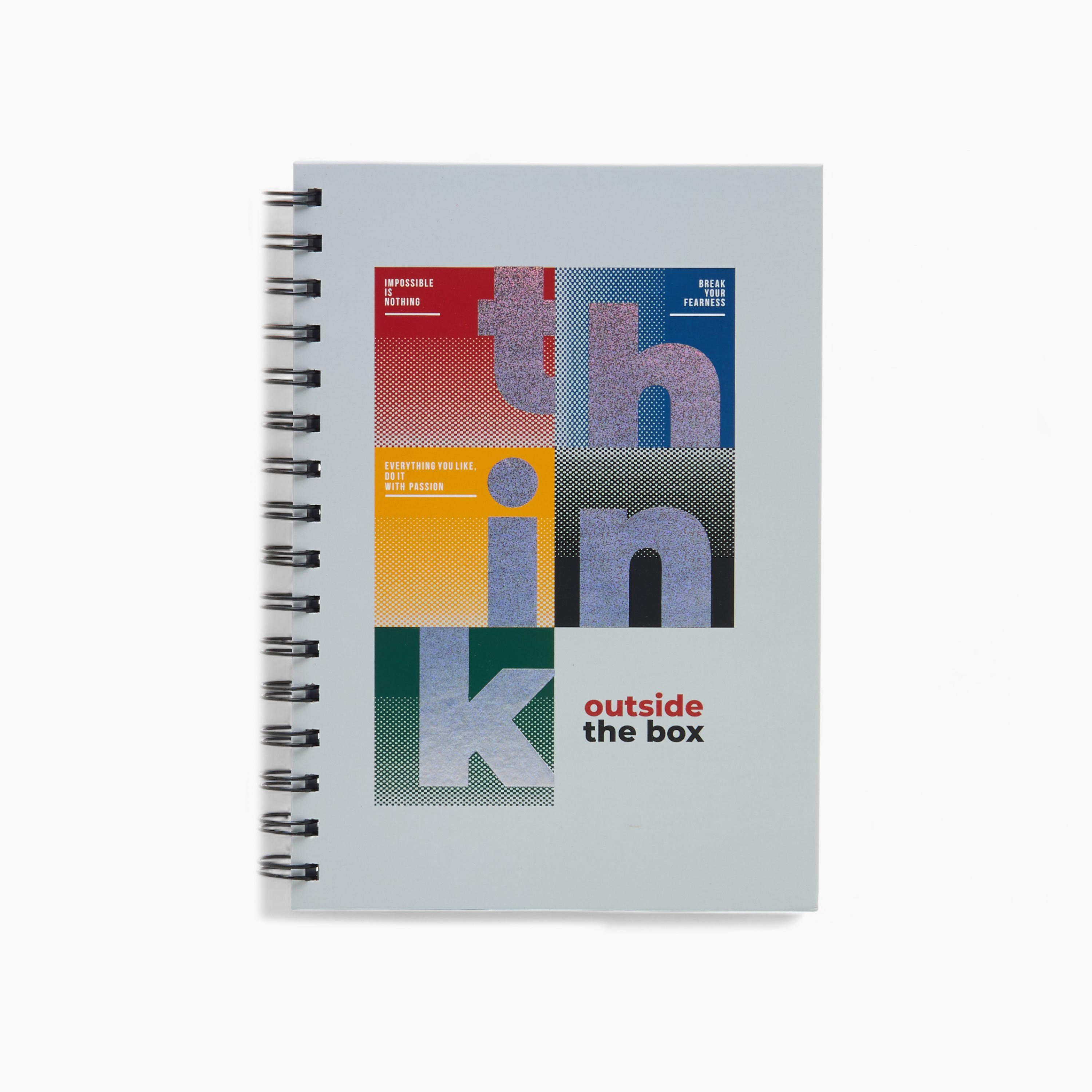 Slogan Print A5 Notebook with Spiral Binding - 80 Pages-school-stationery-notebooks-image-1