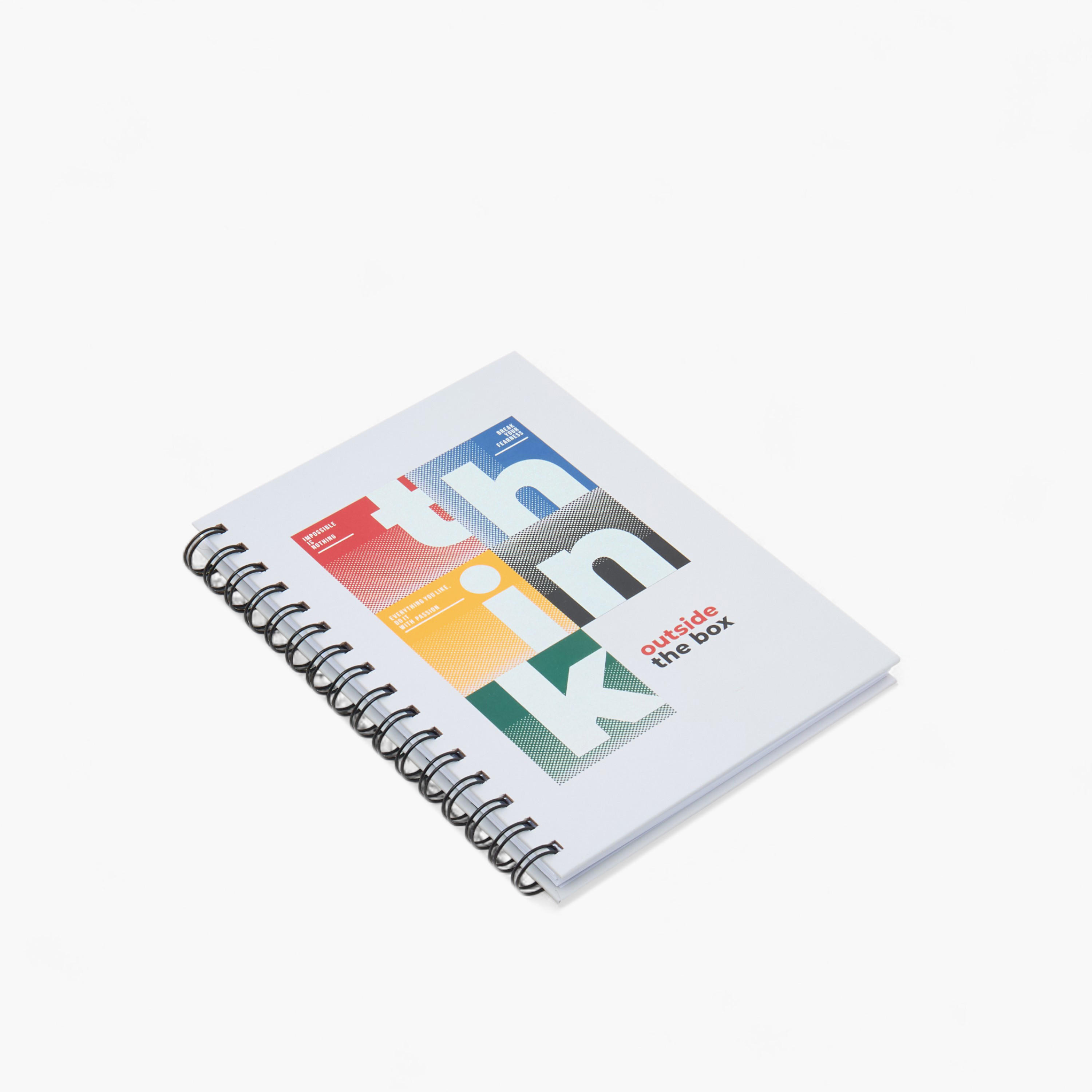 Slogan Print A5 Notebook with Spiral Binding - 80 Pages-school-stationery-notebooks-image-2