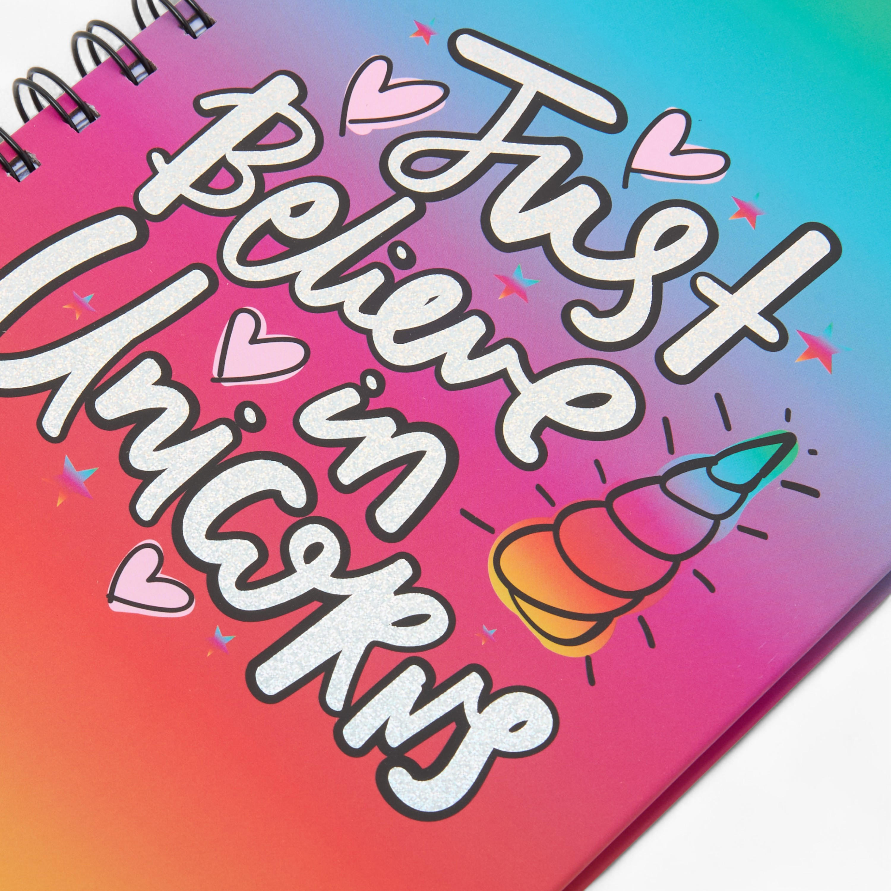 Unicorn Slogan Print A5 Notebook with Spiral Binding - 80 Pages-school-stationery-notebooks-image-3