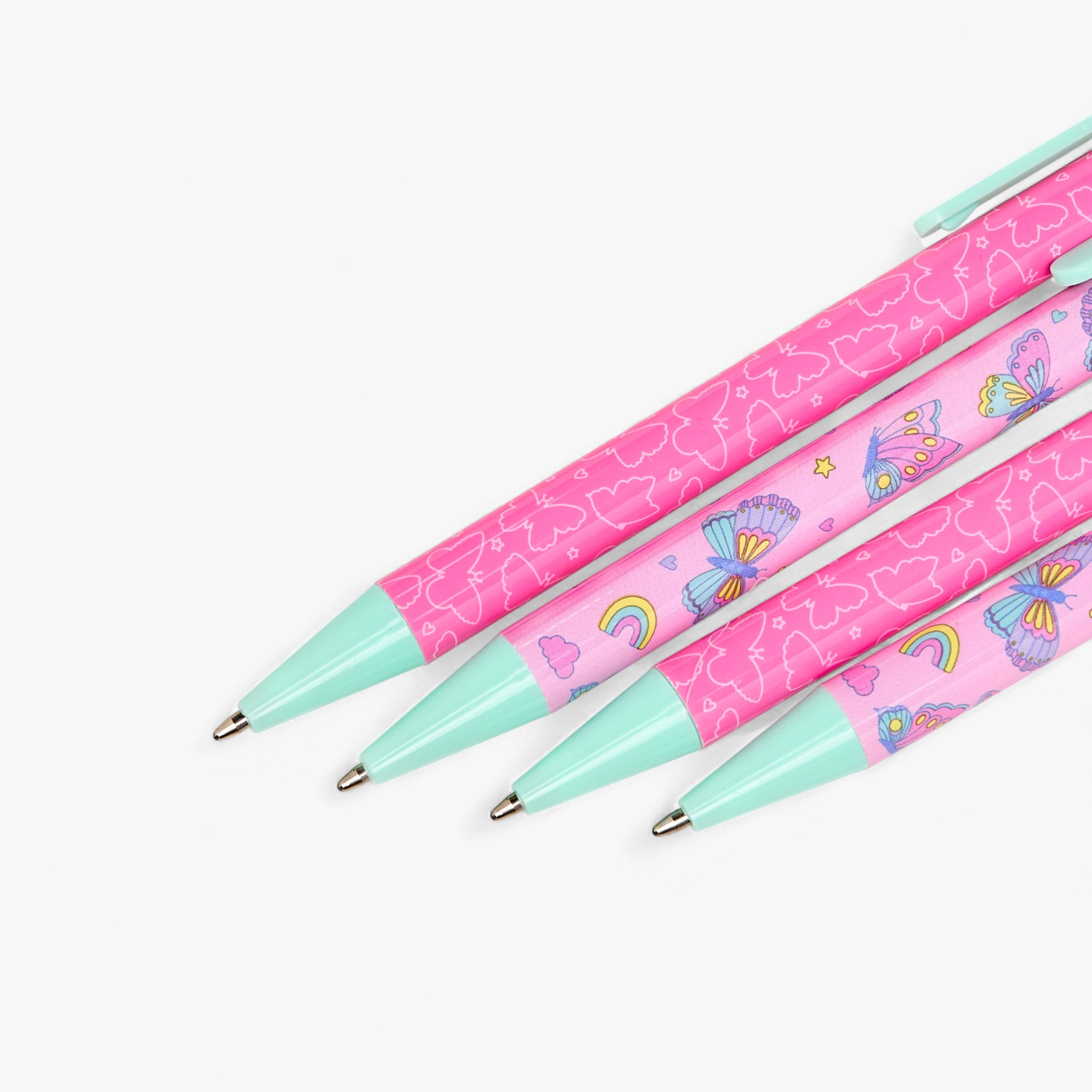 Ball Pen with Butterfly Charm - Set of 4-school-stationery-pensandpencils-image-3