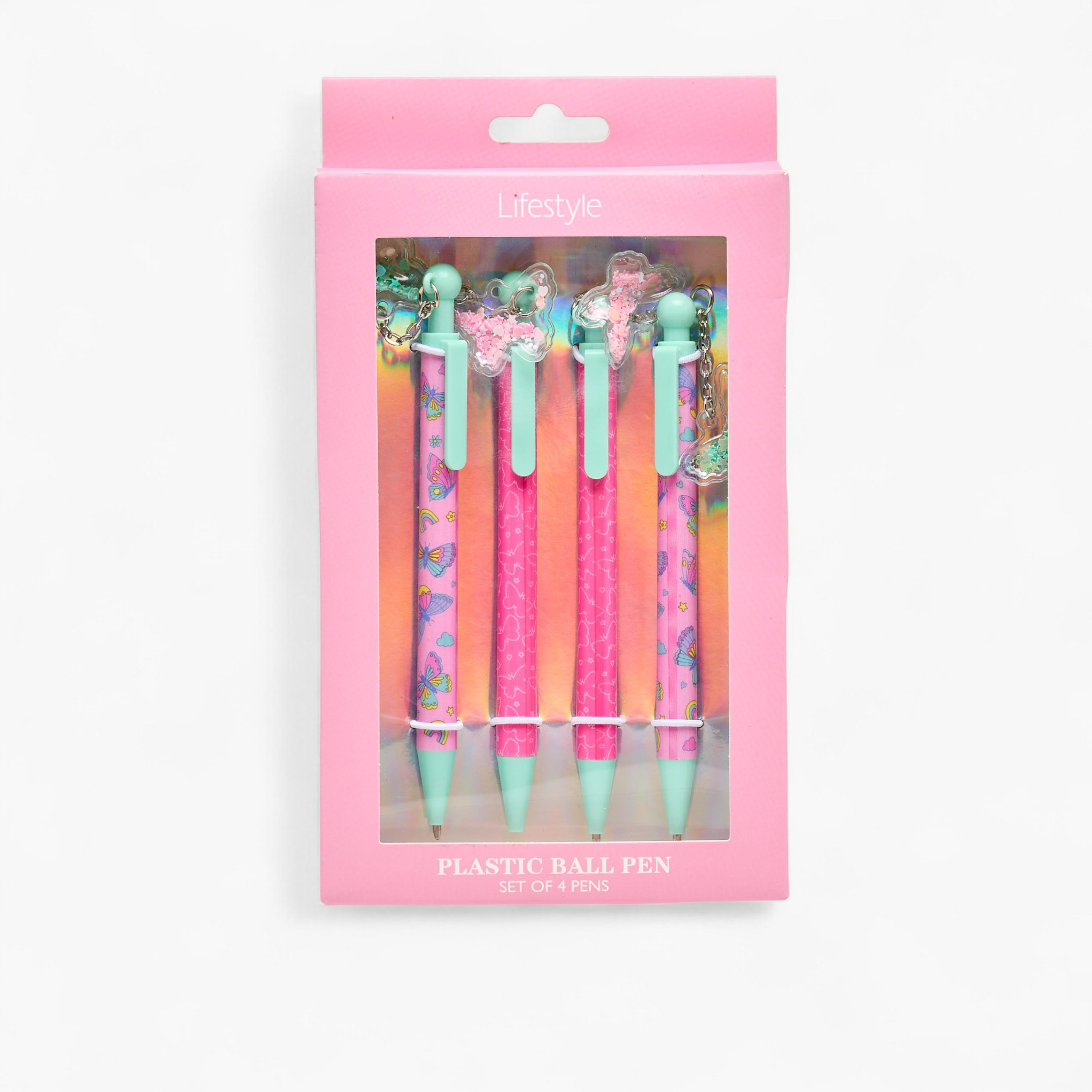Ball Pen with Butterfly Charm - Set of 4-school-stationery-pensandpencils-image-4