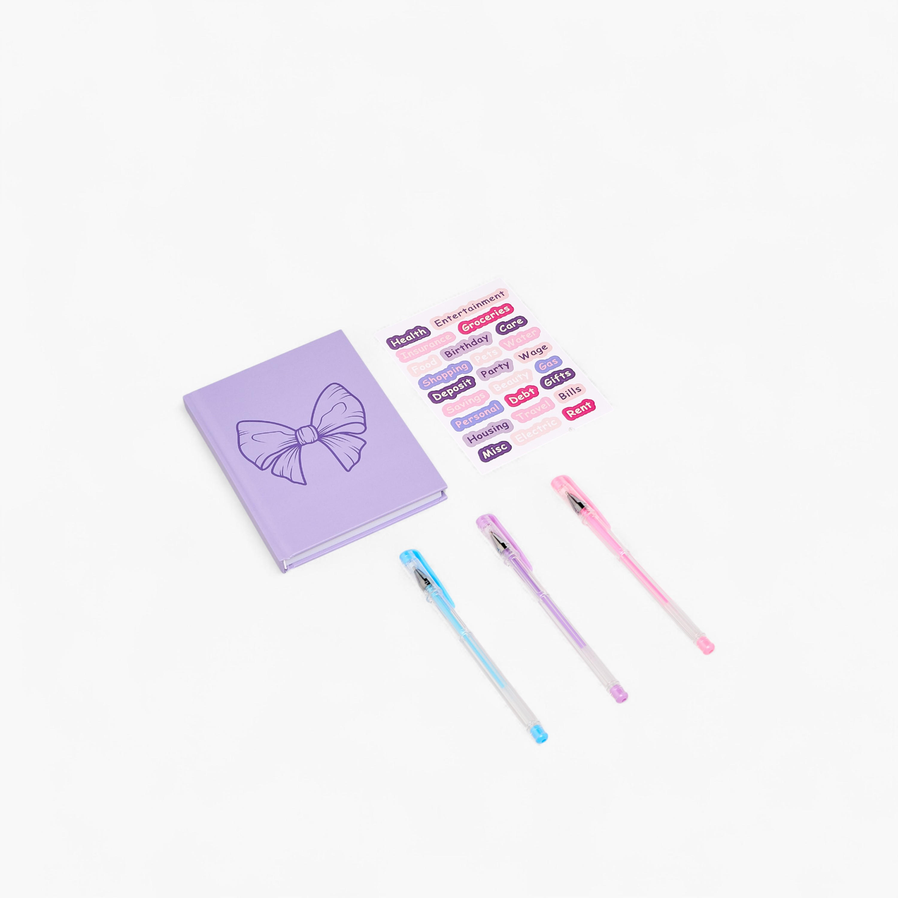 Bow Stationery Set with Book, Stickers, Pens - Set of 6-school-stationery-sets-image-1