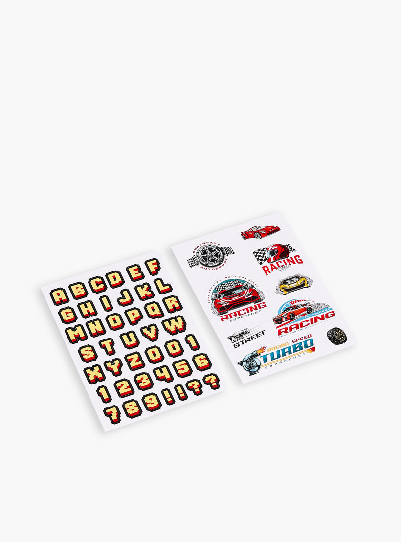 Racing Stationery Set with Book, Stickers, Pens - Set of 6-school-stationery-sets-image-4