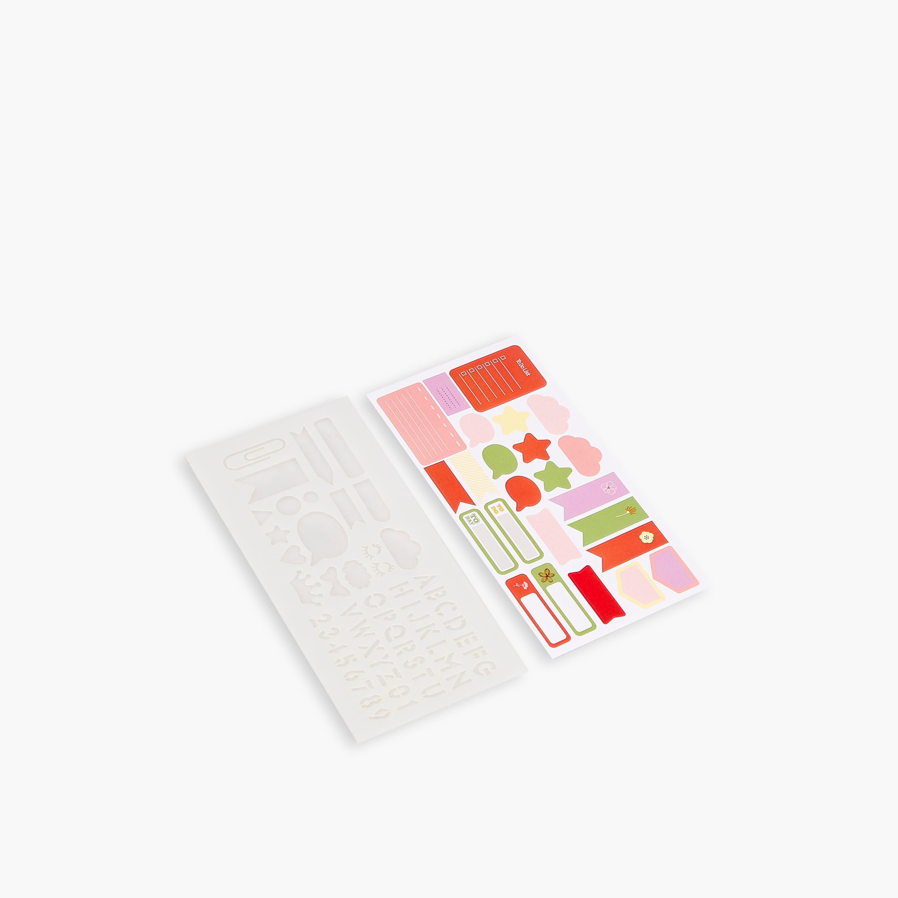 Floral Print Stationery Set with Notebook, Sticker, Stencil, Tapes - Set of 5-school-stationery-sets-image-4