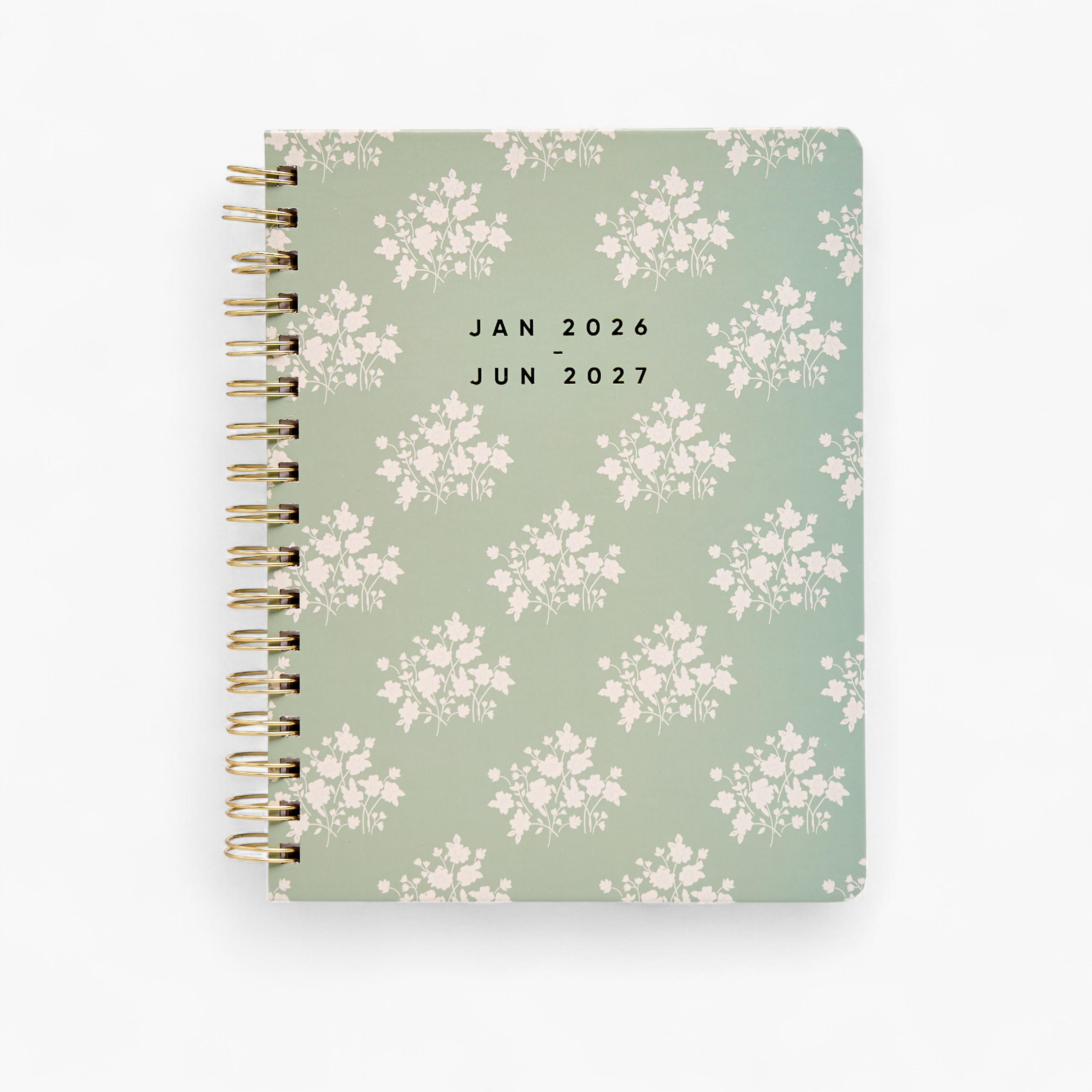Floral Print Planner with Spiral Binding-school-stationery-notebooks-image-1