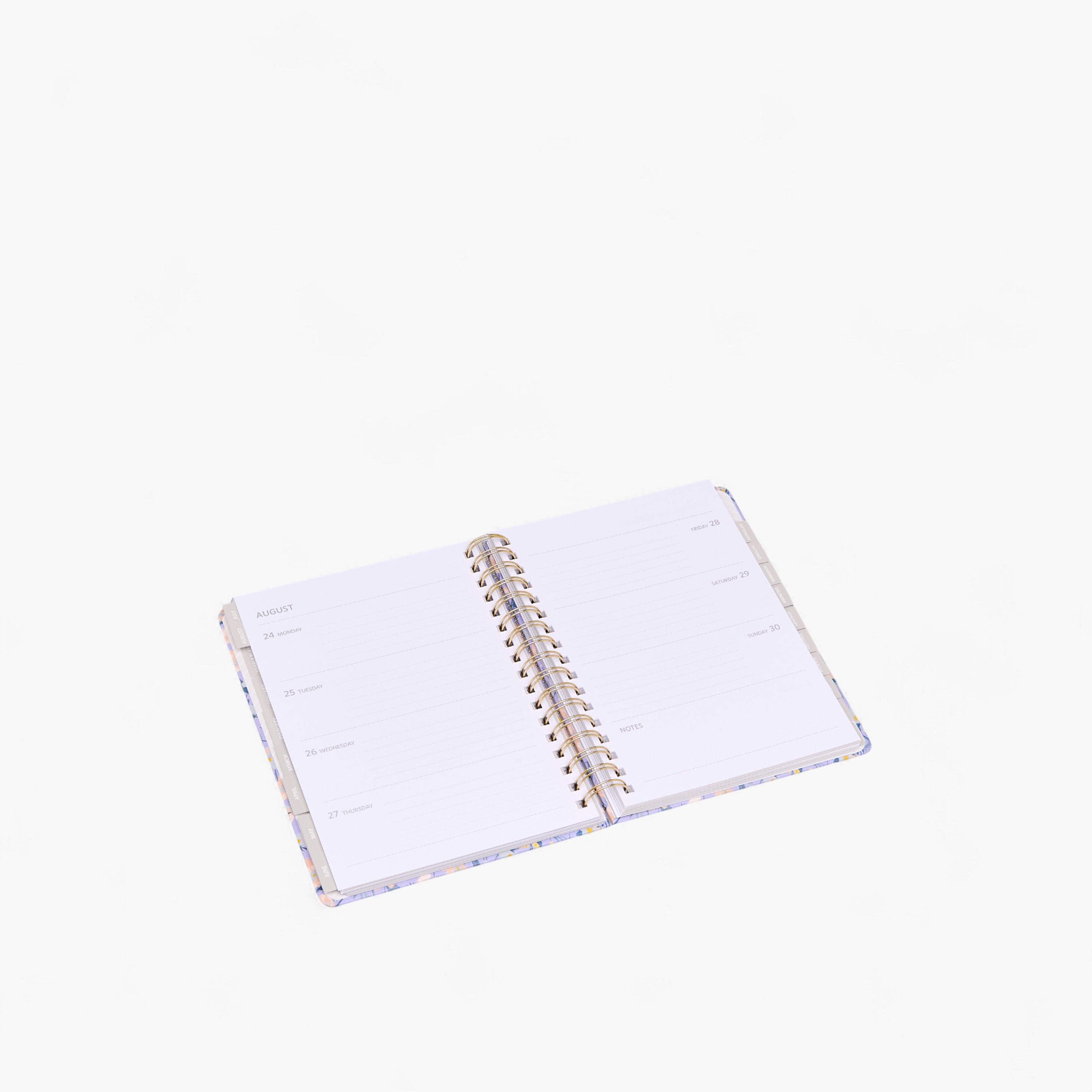 Floral Print Planner with Spiral Binding-school-stationery-planners-image-3