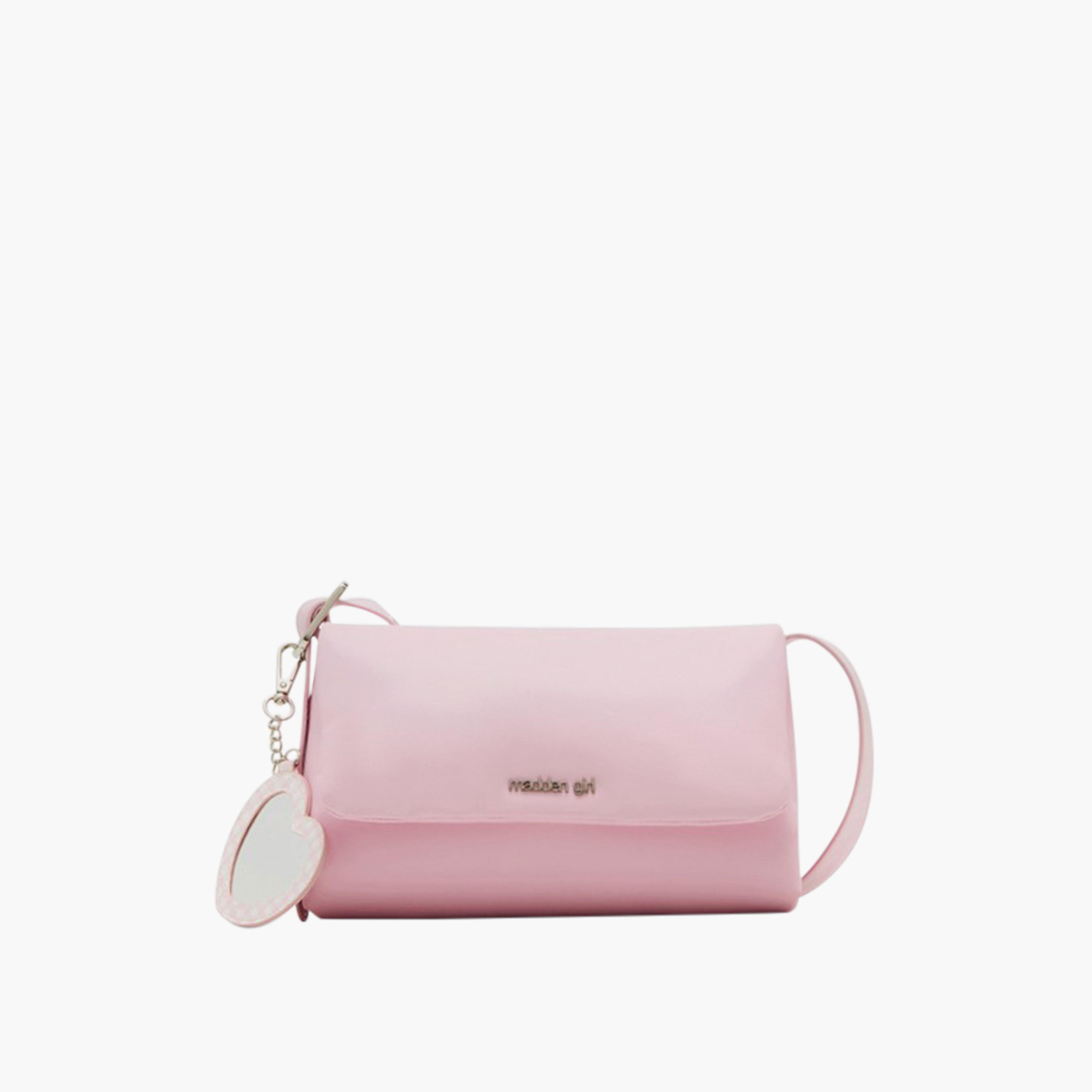 STEVE MADDEN Textured Shoulder Bag with Mirror Charm-women-bagsandwallets-handbags-image-1