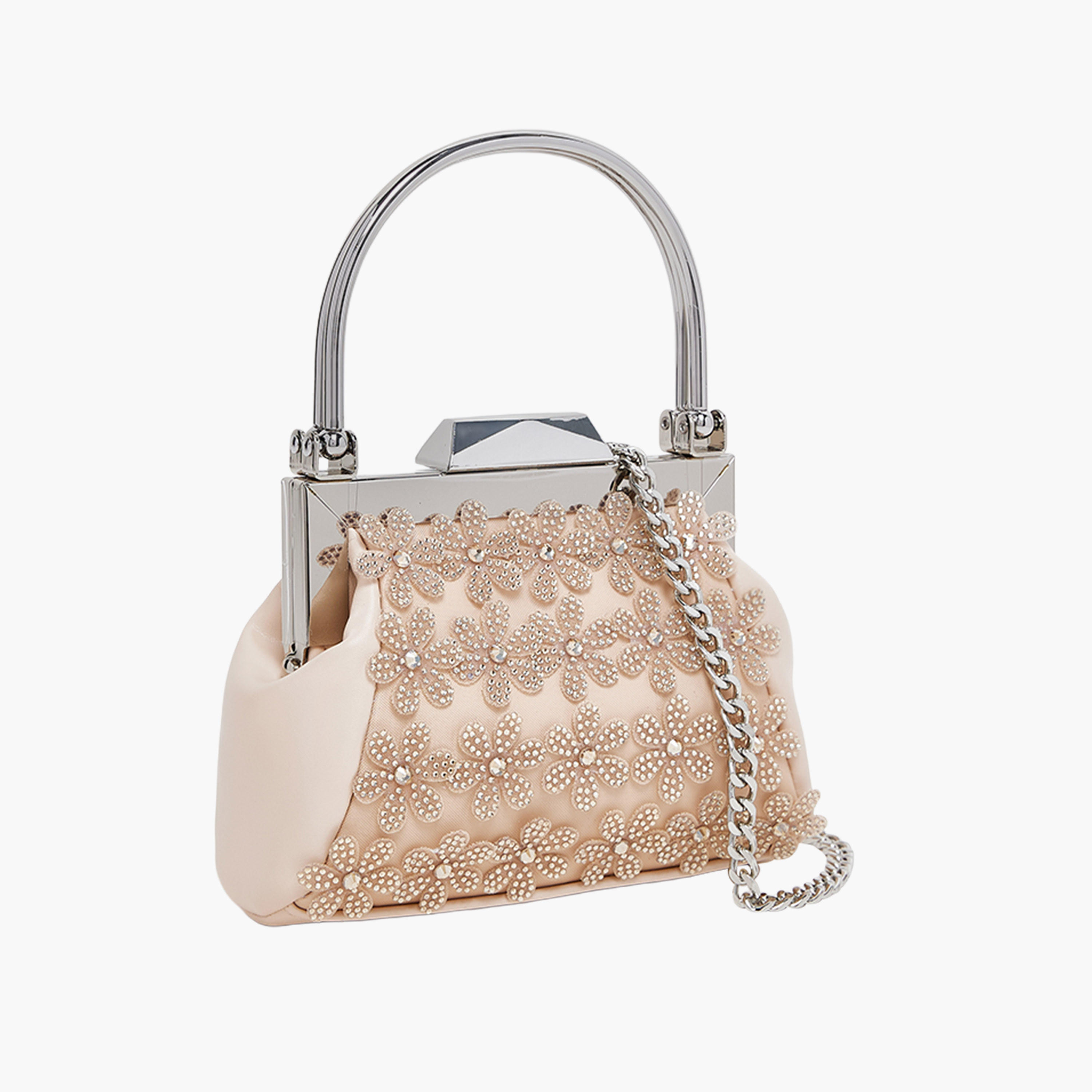 STEVE MADDEN Floral Embellished Clutch with Chain Strap-women-bagsandwallets-handbags-image-3