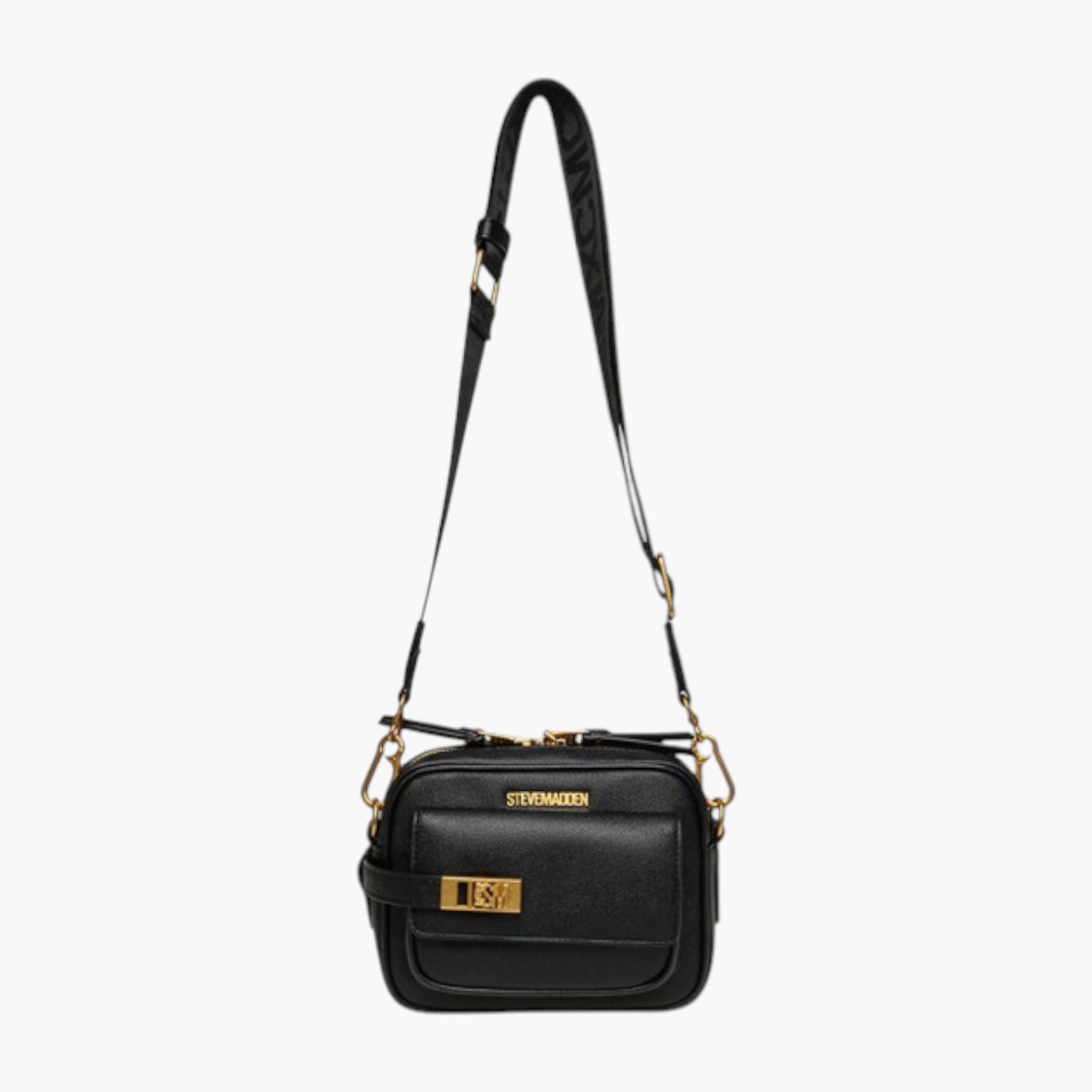 شنطة كروس بودي جلد بولي يوريثان بحزام قابل للتعديل وتزيينات شعار من ستيف مادن-women-bagsandwallets-handbags-image-1
