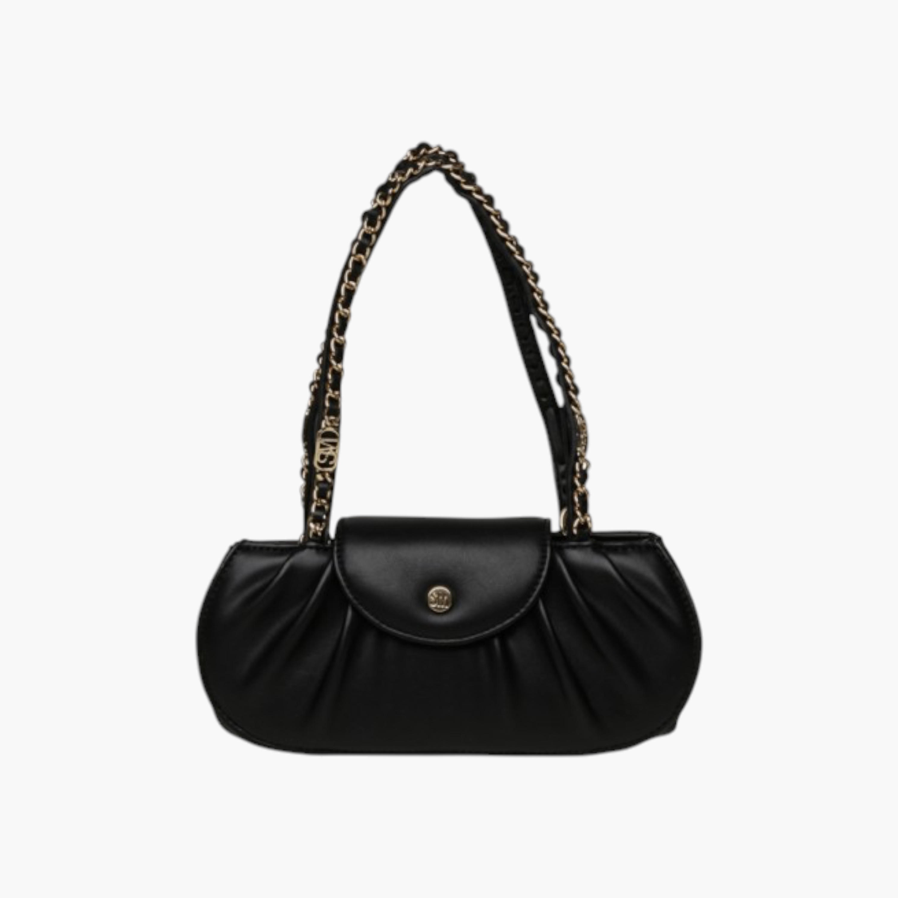 STEVE MADDEN Ruched Accent Shoulder Bag with Button Closure-women-bagsandwallets-handbags-image-1