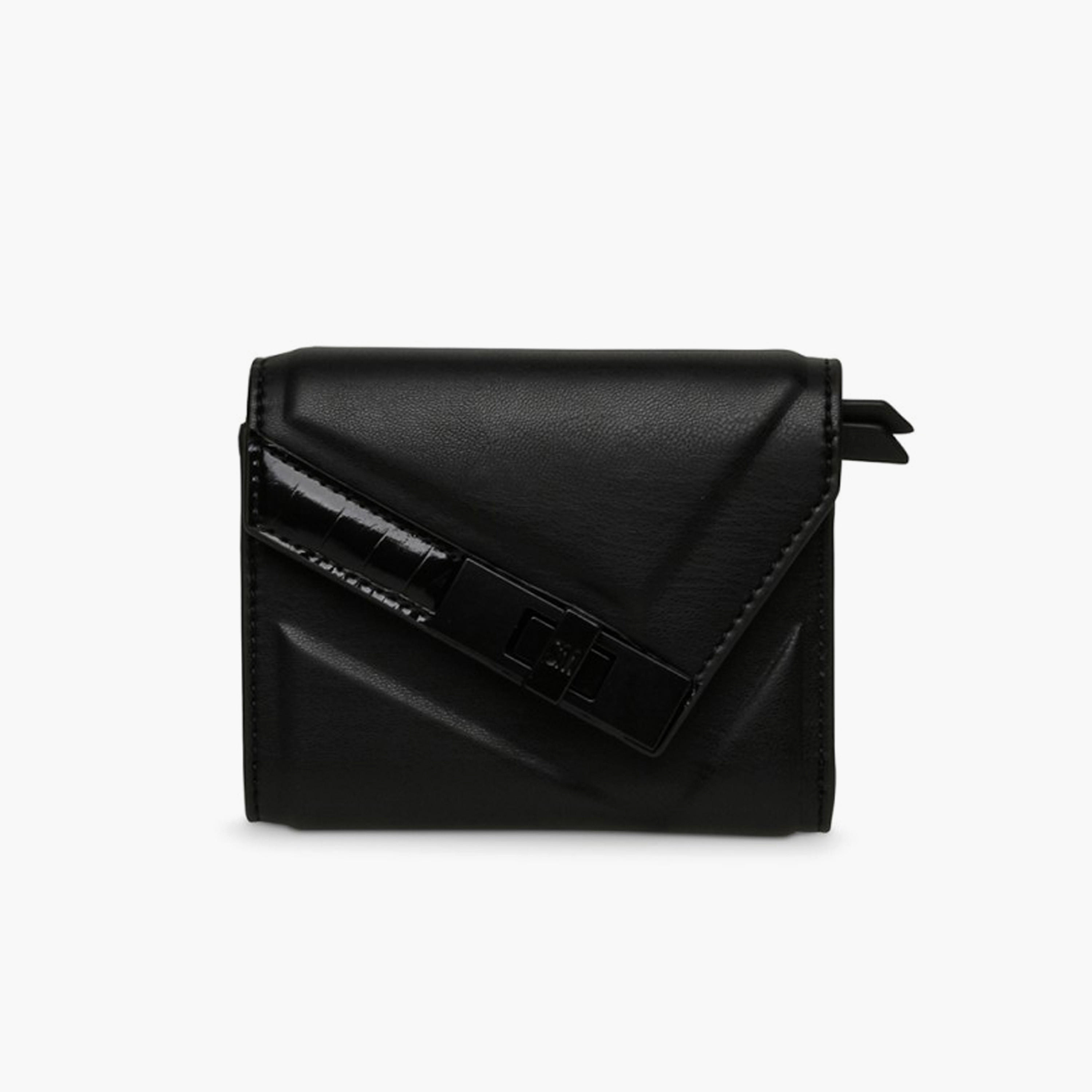 STEVE MADDEN Solid Wallet with Twist Lock Closure-women-bagsandwallets-wallets-image-1