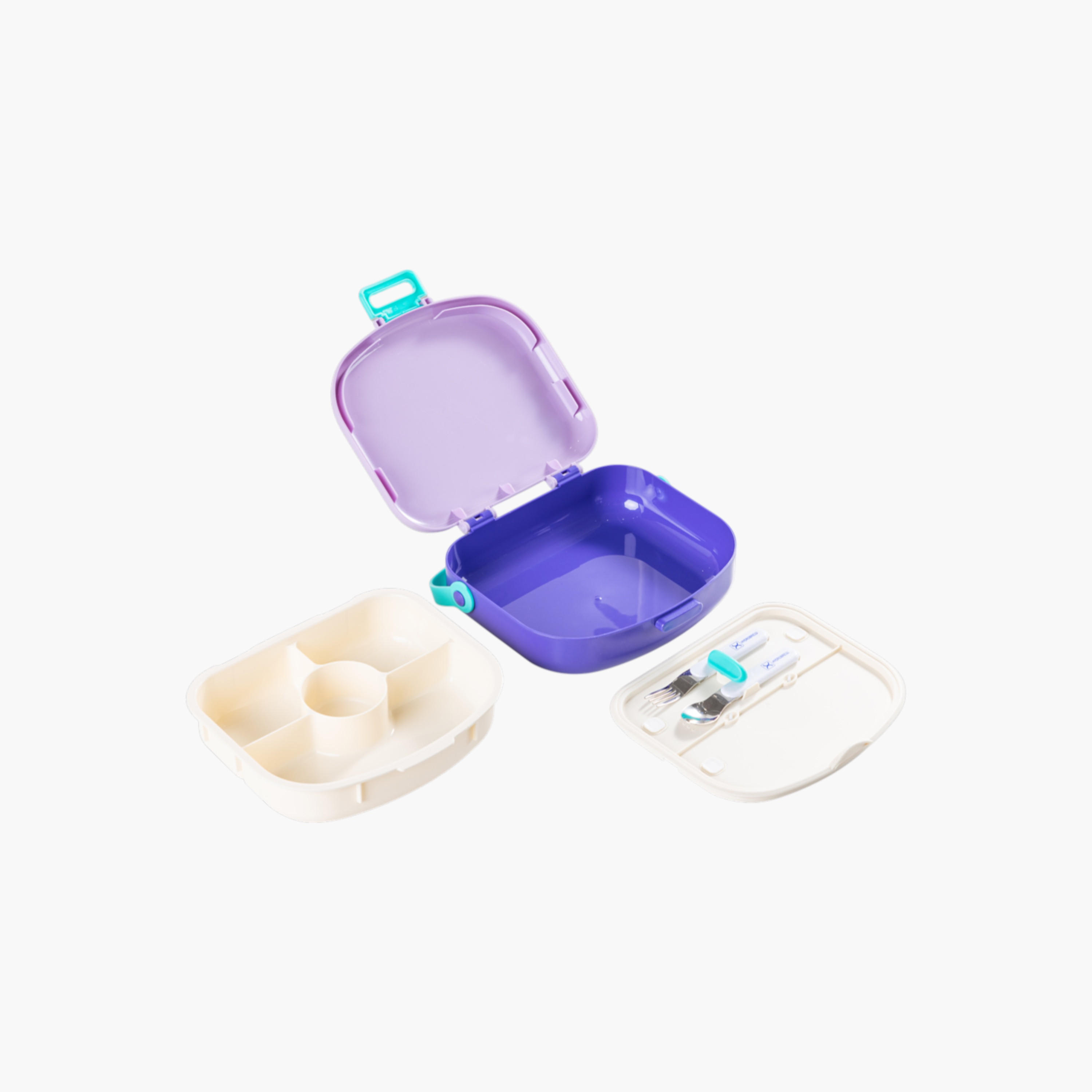 Hydrobrew Solid 4-Compartment Bento Lunch Box with Spoon and Fork-school-lunchessentials-lunchboxes-image-5