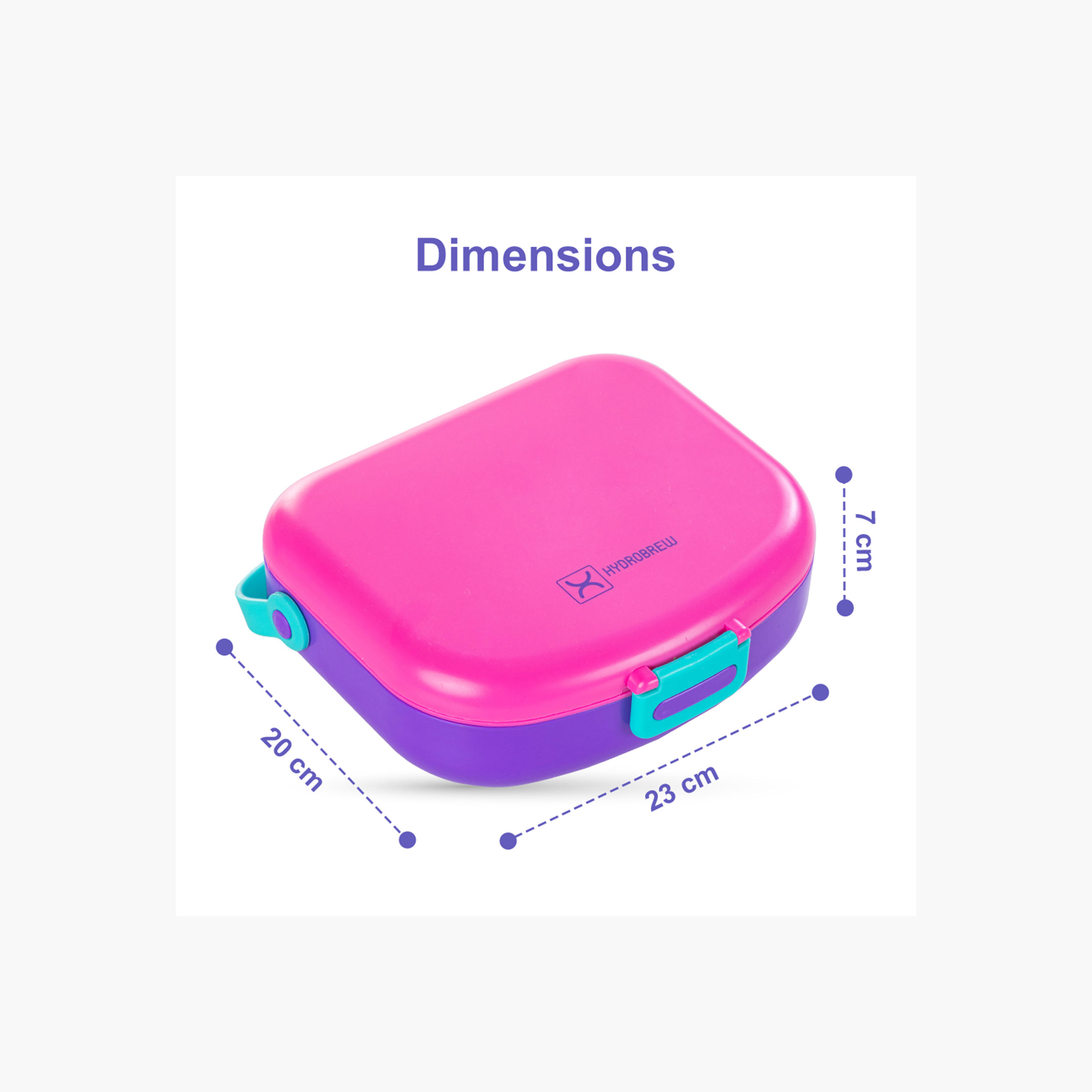 Hydrobrew Solid 4-Compartment Bento Lunch Box with Spoon and Fork-school-lunchessentials-lunchboxes-image-6