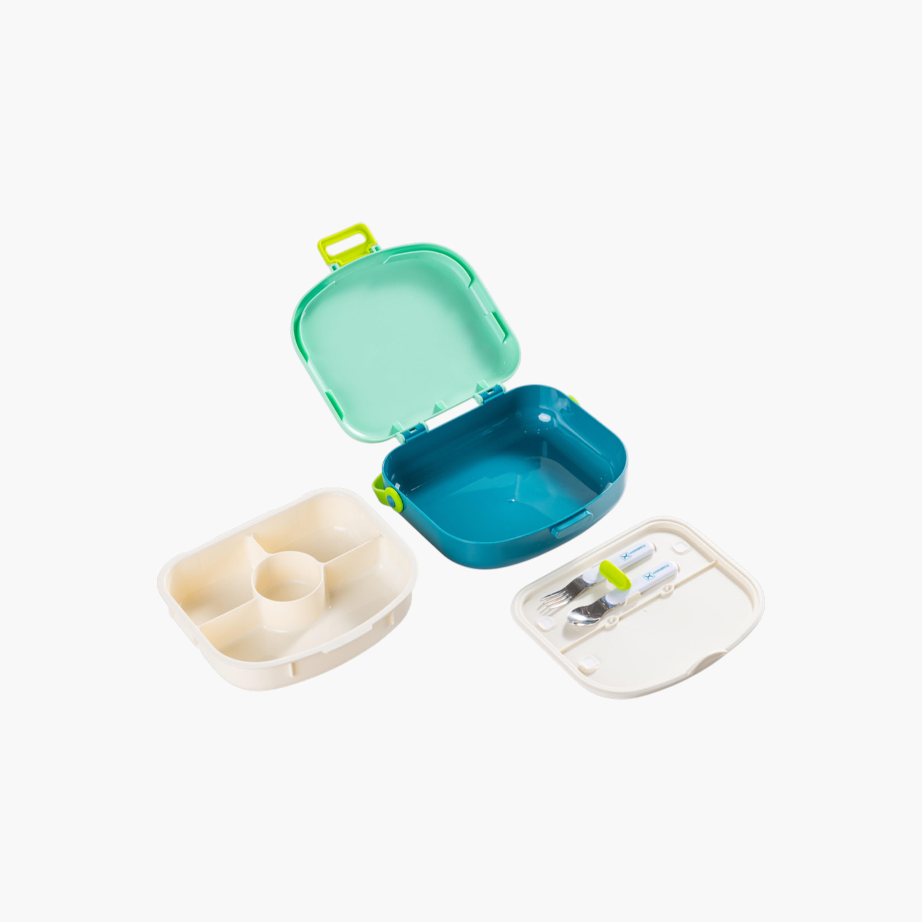 Hydrobrew Solid 4-Compartment Bento Lunch Box with Spoon and Fork-school-lunchessentials-lunchboxes-image-5