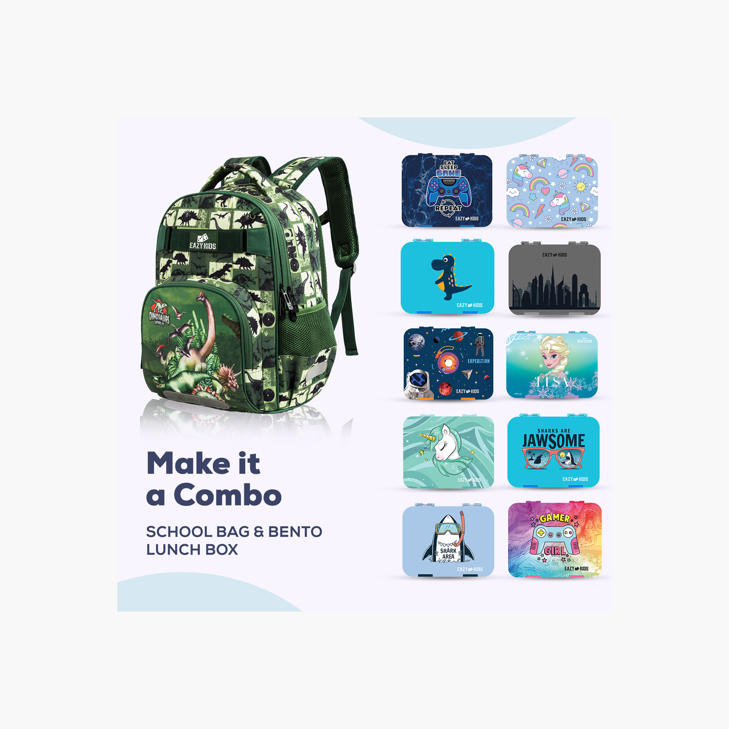 Eazy Kids 3-Piece Dinosaur Print 18-Inch Backpack Set - 19x40x30 cms-school-bagsandbackpacks-sets-image-11