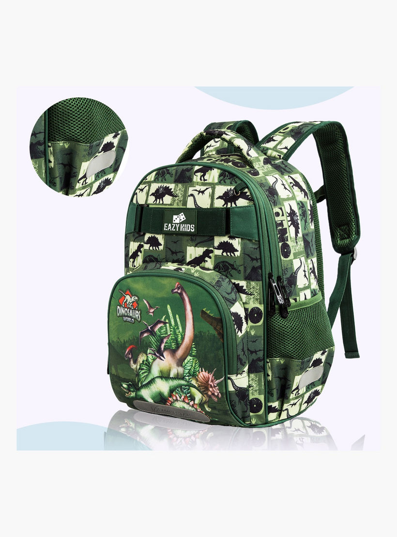 طقم شنط ظهر بطبعات ديناصور 18 بوصة 3 قطع من إيزي كيدز- 19×40×30 سم-school-bagsandbackpacks-sets-image-7